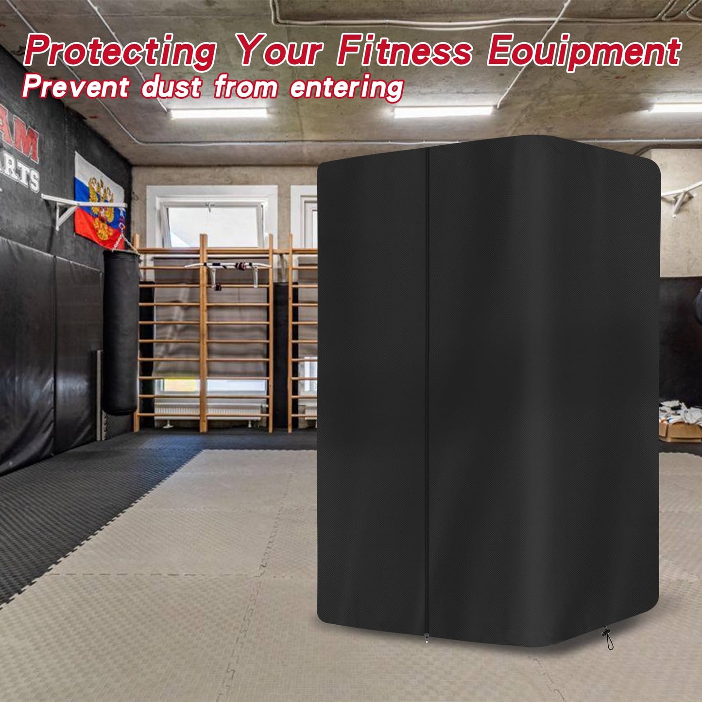 Gym Rack Covers Squat Rack Covers, Heavy-Duty 600D Oxford Power Cage Cover with Zipper, Waterproof Dustproof UV Protection – Gym Equipment Cover for Home Gym（41" L x 69" W x 73" H）