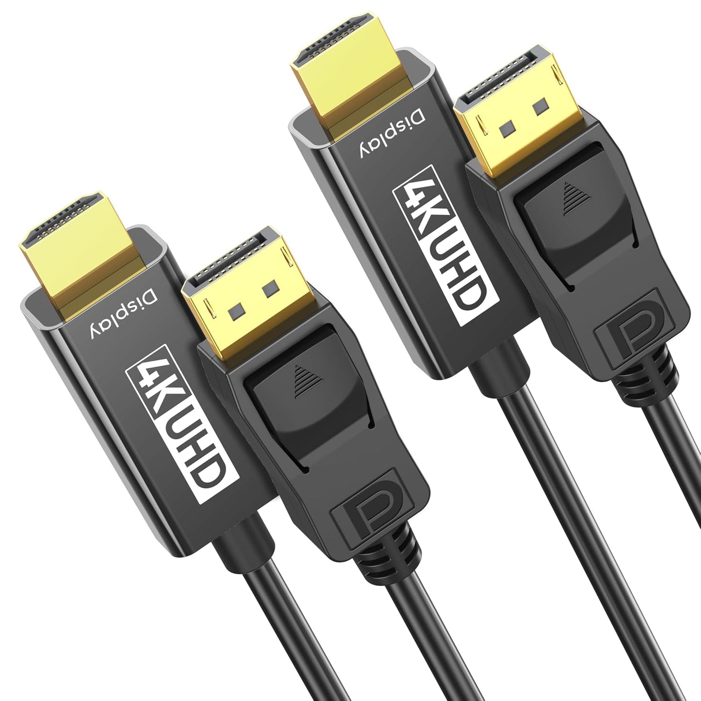 4K 6ft: 2-Pack 4K@30HZ 2K@120HZ 1080P Displayport to HDMI Cable Uni-Directional DP to HDMI Cord HDR - Gold-Plated Male