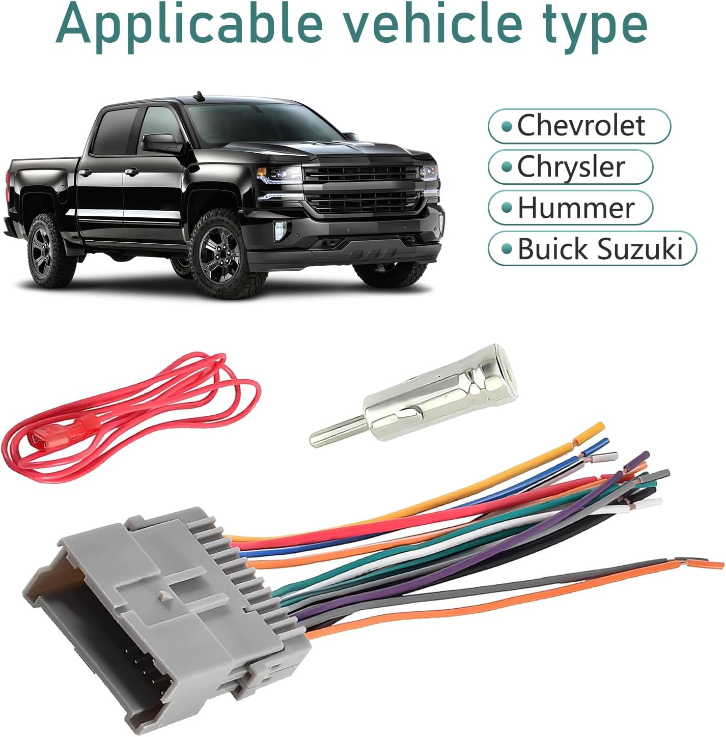 Zeathery Hummer Speaker Wiring Harness Radio Wiring Harness, Audio CD Player Pigtail, Modification Accessories