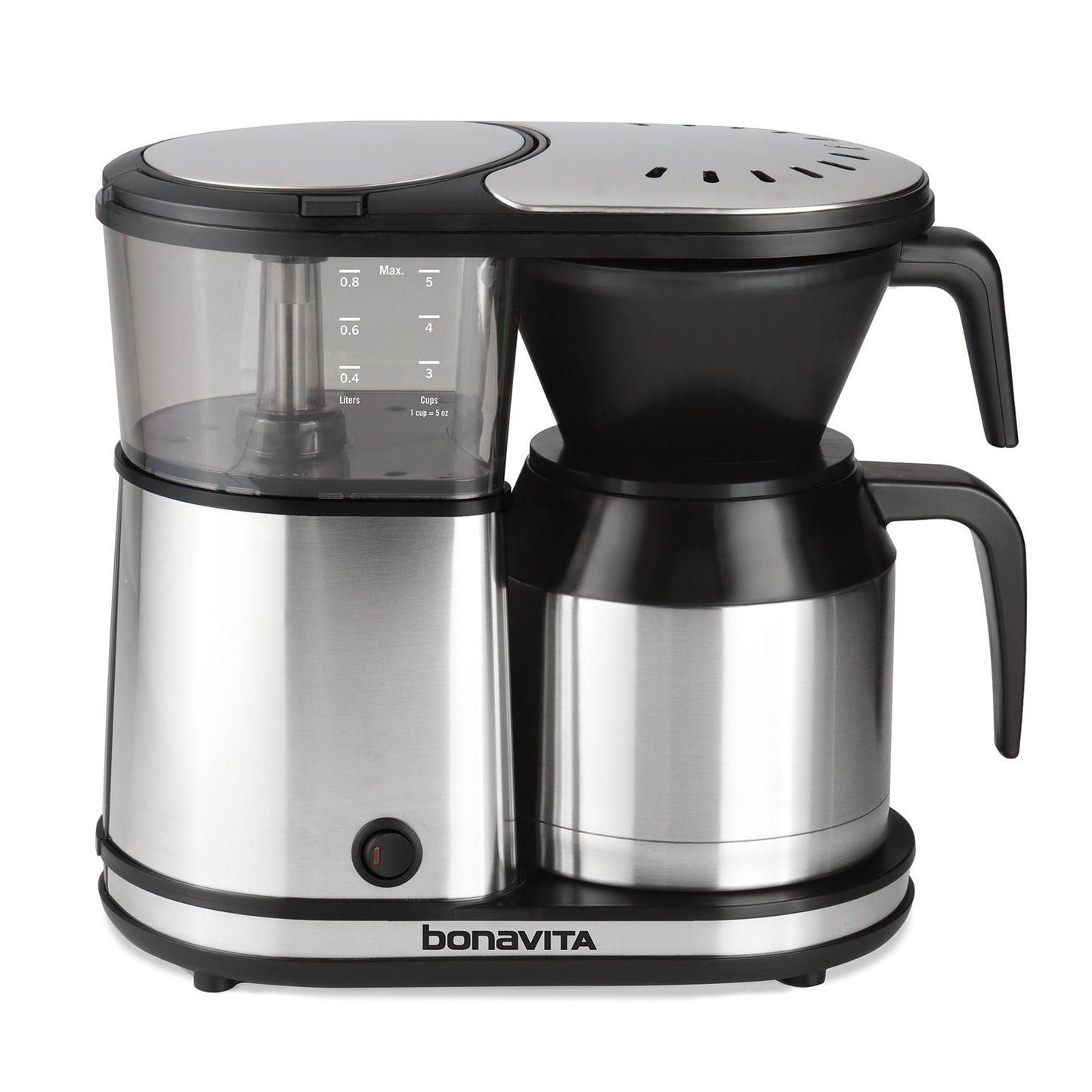 Bonavita 5 Cup Drip Coffee Maker Machine, One-Touch Pour Over, Auto Pause Brewing with Stainless Steel Double Wall Thermal Carafe, SCA Certified, Dishwasher Safe, BV1500TS