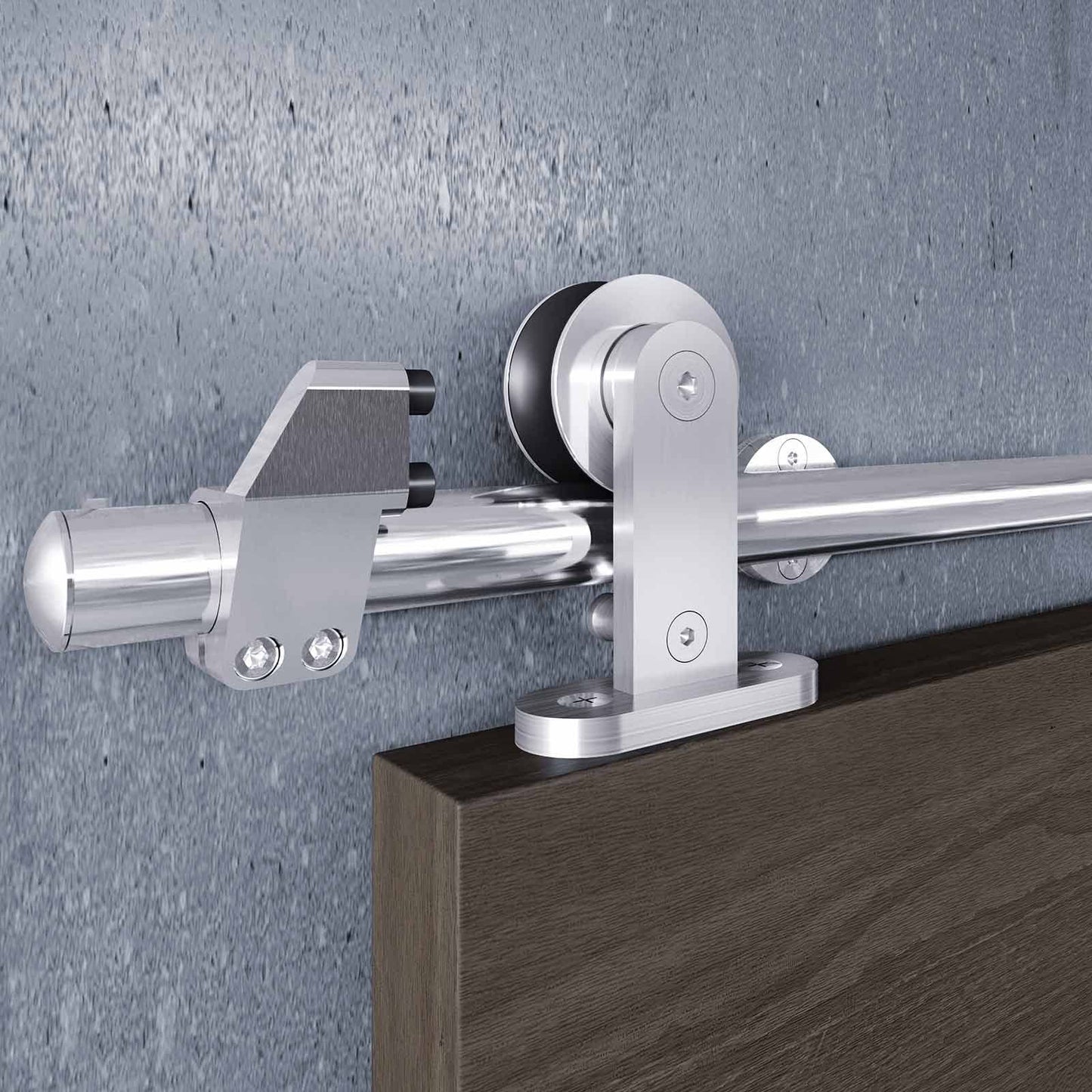 EaseLife 6.6 FT Top Mount Stainless Steel Sliding Barn Door Hardware Track Kit,Modern,Heavy Duty,Anti-Rust,Slide Smoothly Quietly,Easy Install (6.6FT Track Kit for 36"~40" Wide Single Door)
