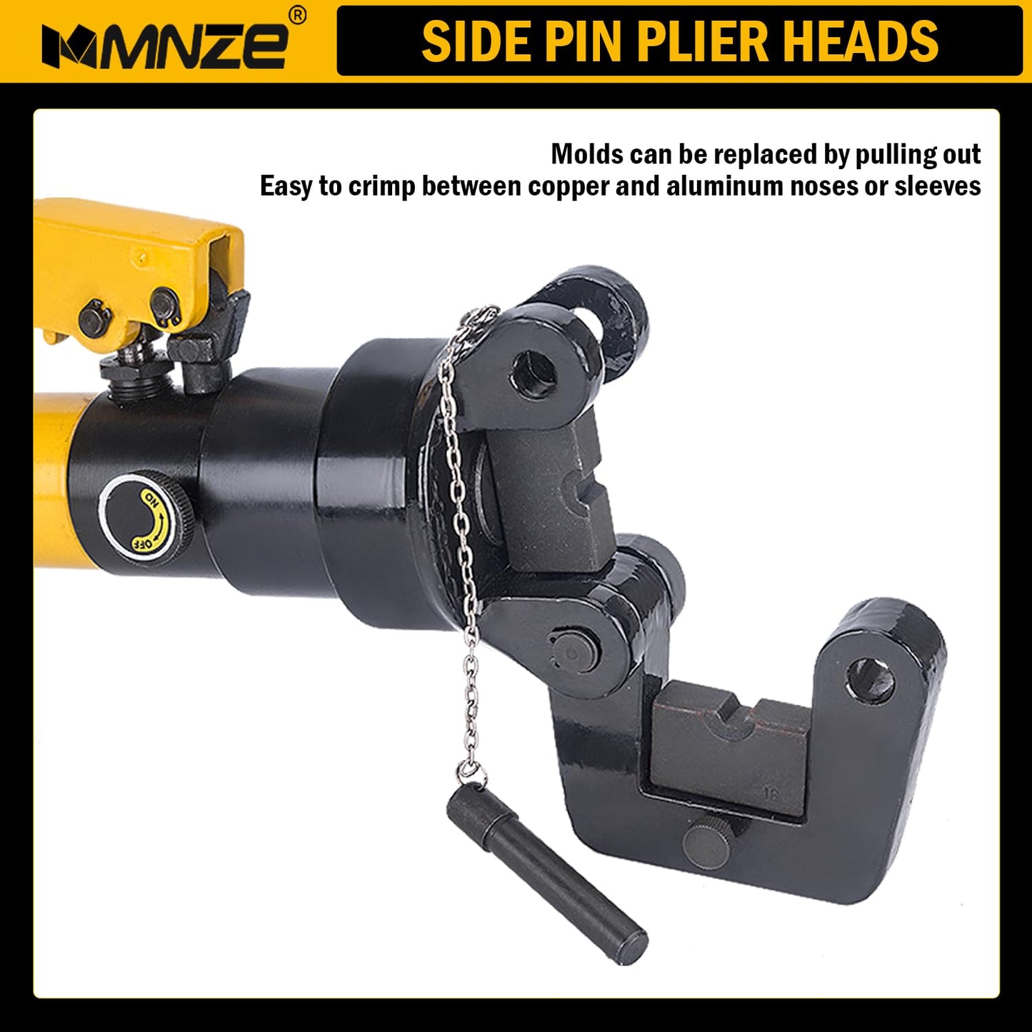 MMNZE 16 Ton Hydraulic Cable Lug Crimper Pliers 6 AWG to 800 MCM Hand Operated Hydraulic Crimping Tool Kit Wire Terminal Lug Battery Crimping Crimper with 12 Dies
