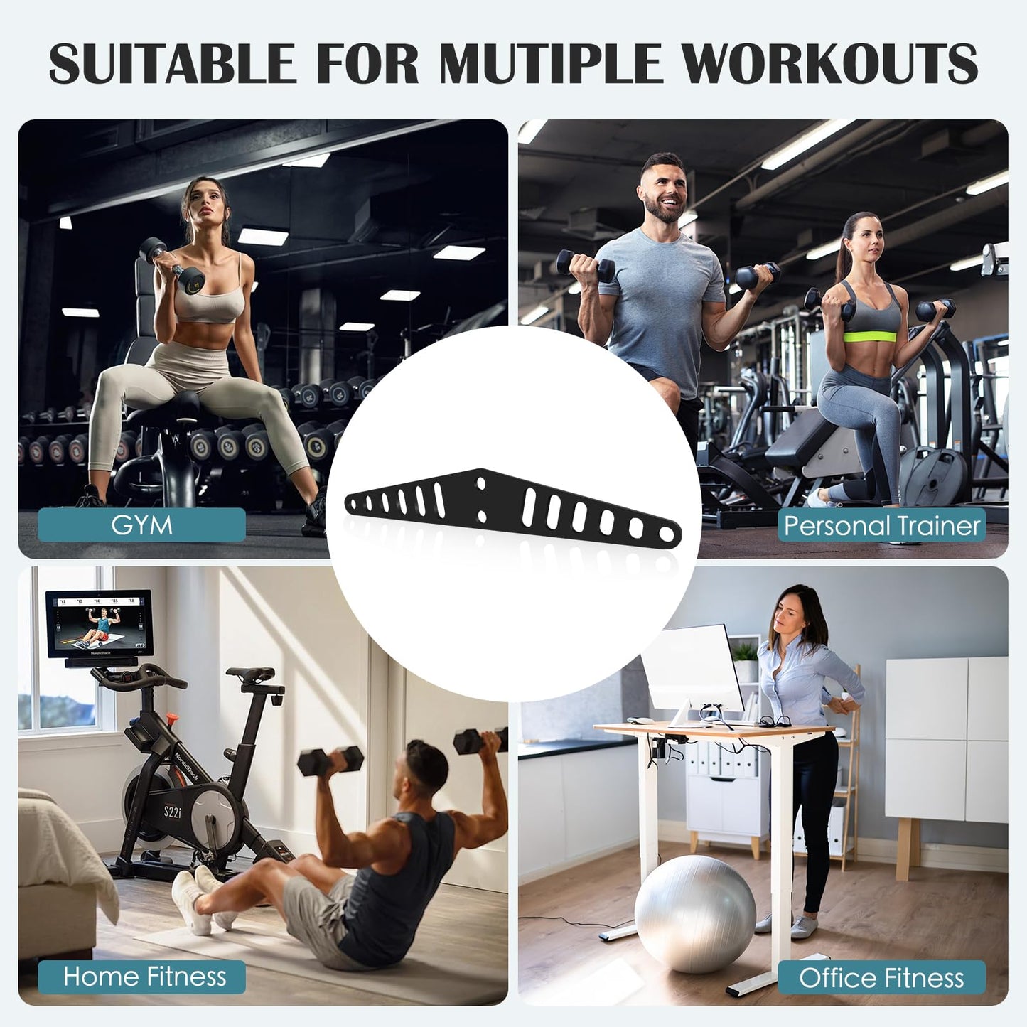 Multi-Grip LAT Pull Down Bar for Home Gym Fitness, Cable Machine Attachment, Spreader Plate LAT Pulldown Attachments for Pulley System Cable Machine (Long Handle)