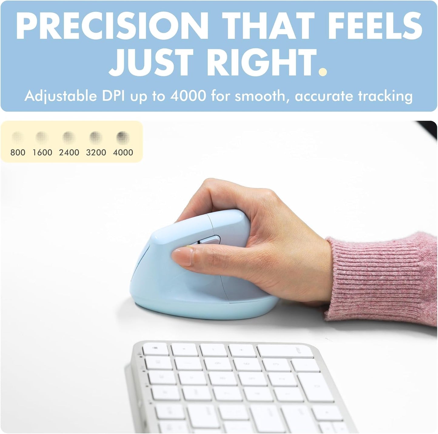 X9 Performance 2.4Ghz) 4000 6 Wireless Vertical Ergonomic Mouse - (BT + - Click in Comfort - Up to DPI, Button