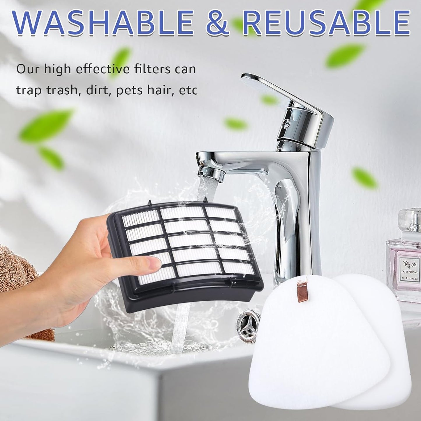Shark HEPA & Foam Filter Set - 1 HEPA + 4 Foam & Felt Filters for Navigator Lift-Away Models NV350-NV370