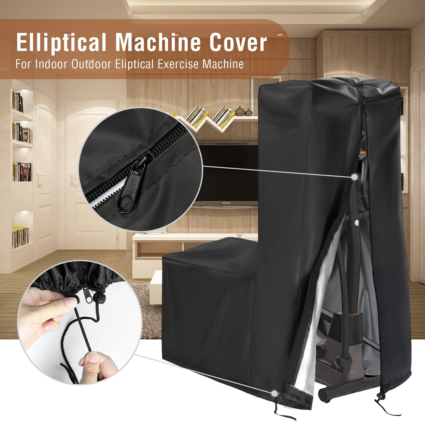 Aidetech Elliptical Exercise Machine Cover Fit for Sunny Health & Fitness, Dust-Proof Covers for Elliptical Machine for Home Use Elliptical Trainer -55''D x 25''W x 65''H