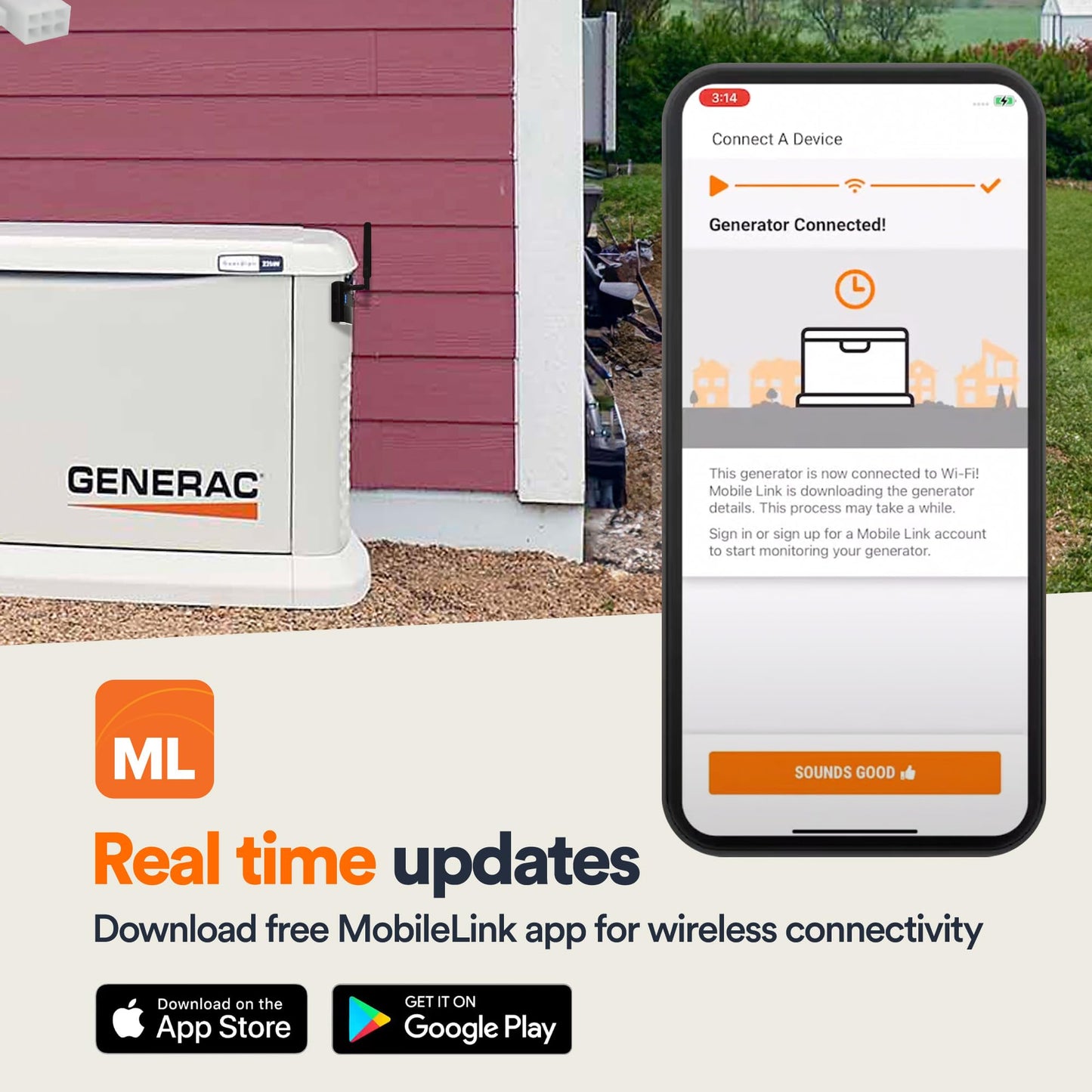 Generac 7170 Mobile Link Wi-Fi & Ethernet Device - Remote Monitoring and Control for Enhanced Generator Management,orange/black