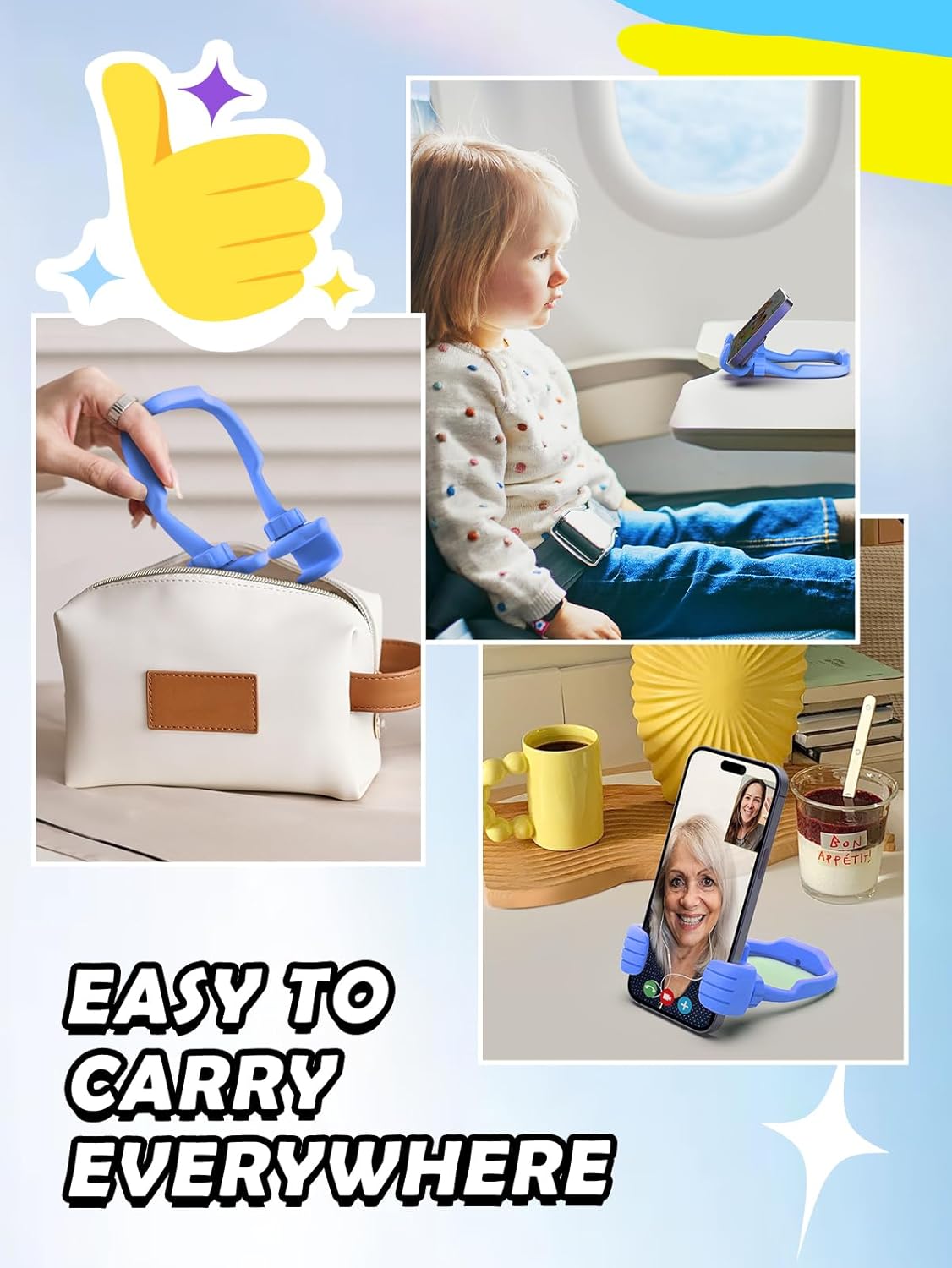 CALDEVER Gifts for Teens Boys Girls Mom Gift for Mothers Day Cell Phone Stand: Upgrade Adjustable Thumbs Up Lazy Phone