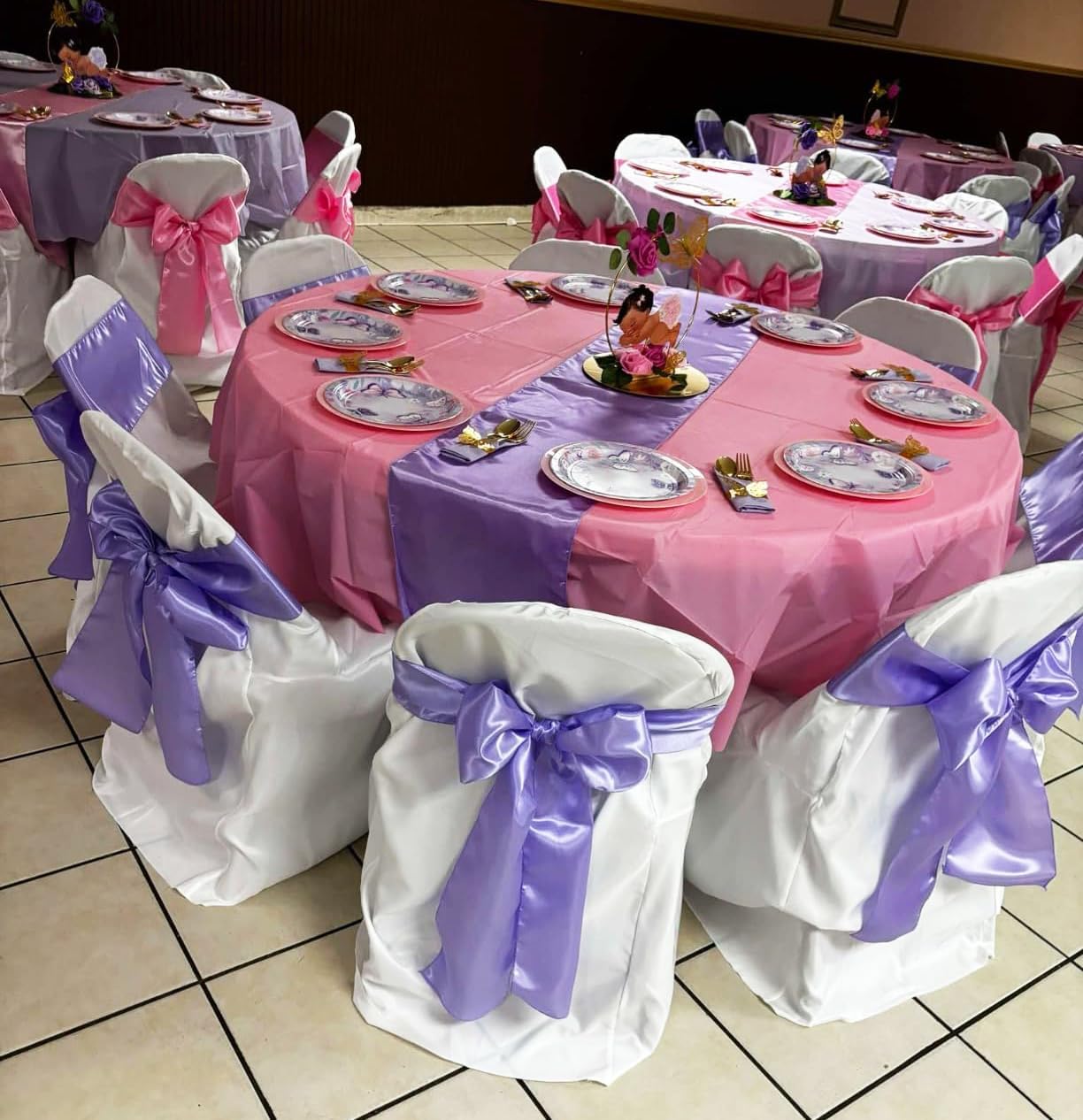 Royal Blue Satin Chair Sashes by [Brand Name] - Elegant 7x108 Inch Bows for Weddings & Parties