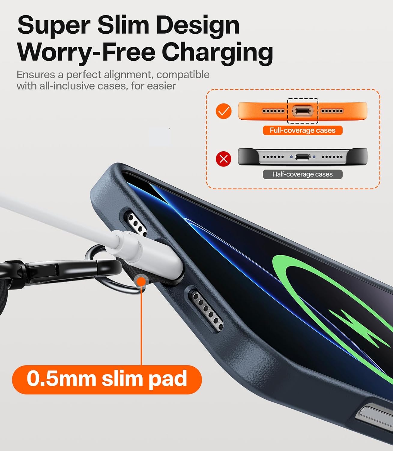 2 TORRAS Phone Lanyard Crossbody with Phone Tabs, Adjustable Anti Theft Phone Strap for All Phones, Premium Metal