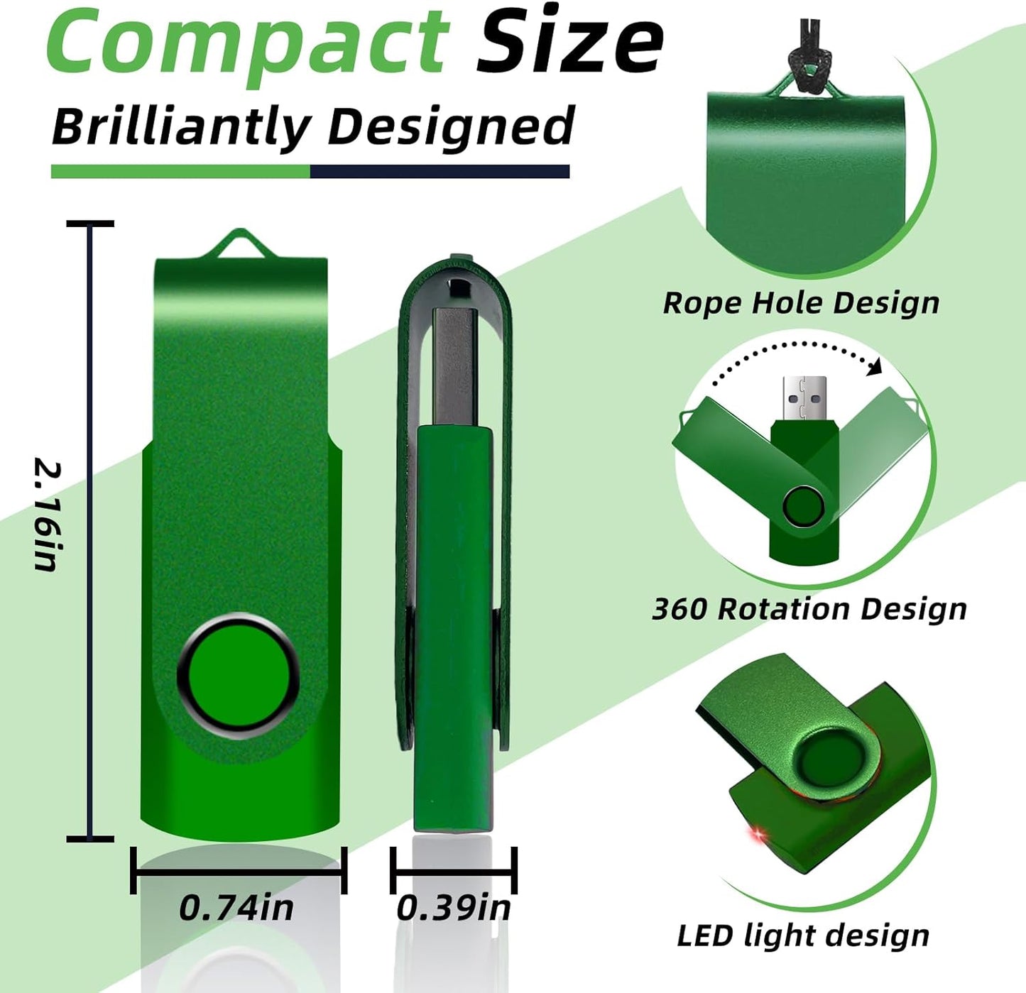 XUANREG 4GB 1 Pack 2.0 (4GB,1PCS) USB Flash Drive, with a Lanyard Thumb USB Drives Portable Data Storage Device