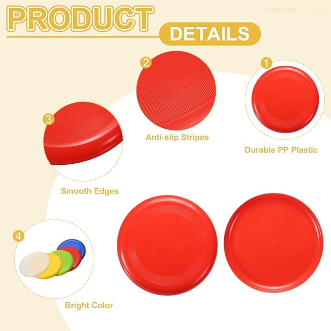 PATIKIL Flying Disc Colorful Plastic Flying Disk Flyer for Outdoor Sports Training Playing Lawn Game