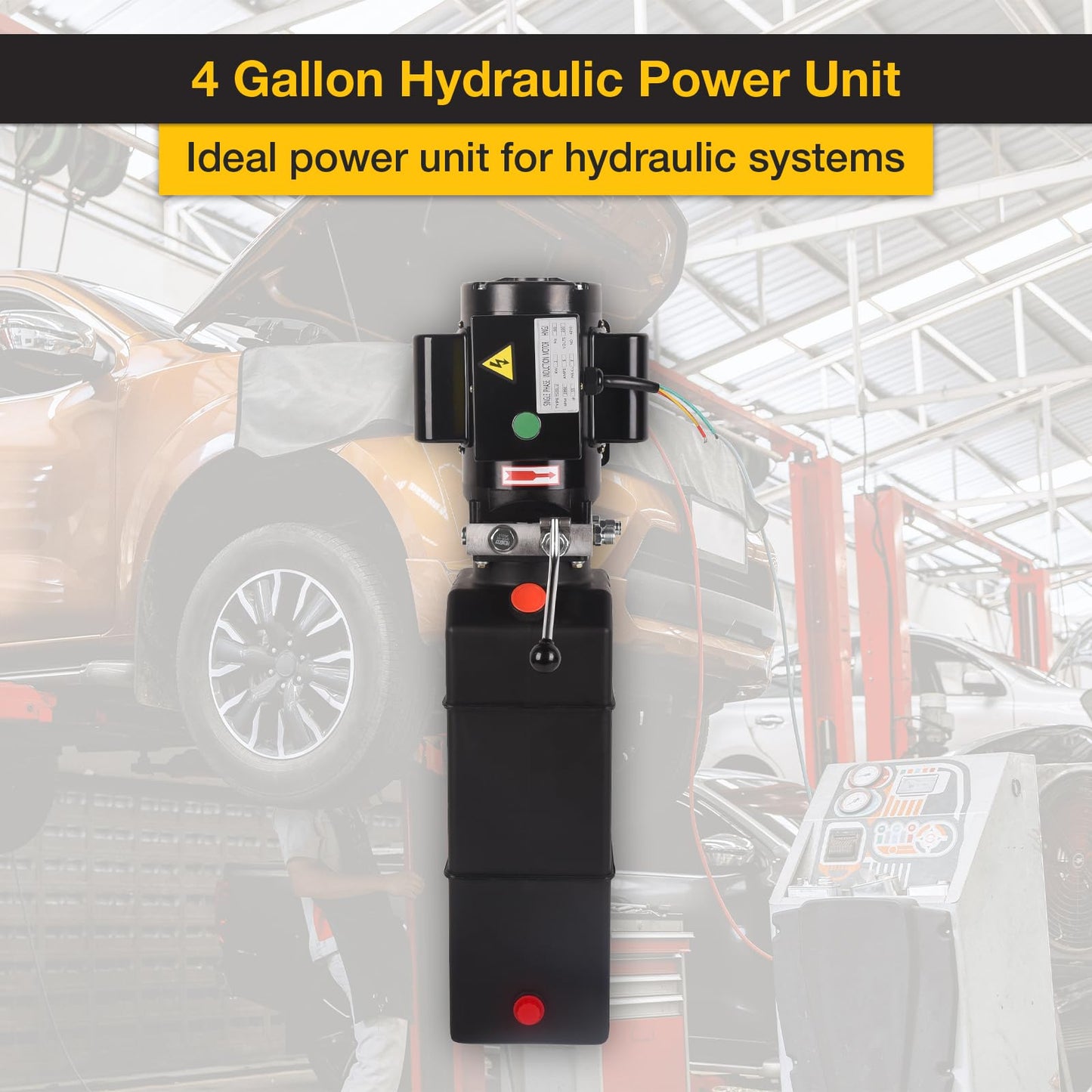 Doppy Hydraulic Pump 16 Quart, 4 Gallon Hydraulic Power Unit 220V 2HP 3450 RPM Single Phase Electric Hydraulic Car Lift Pump for Dump Trailer Car Lifting & Industrial