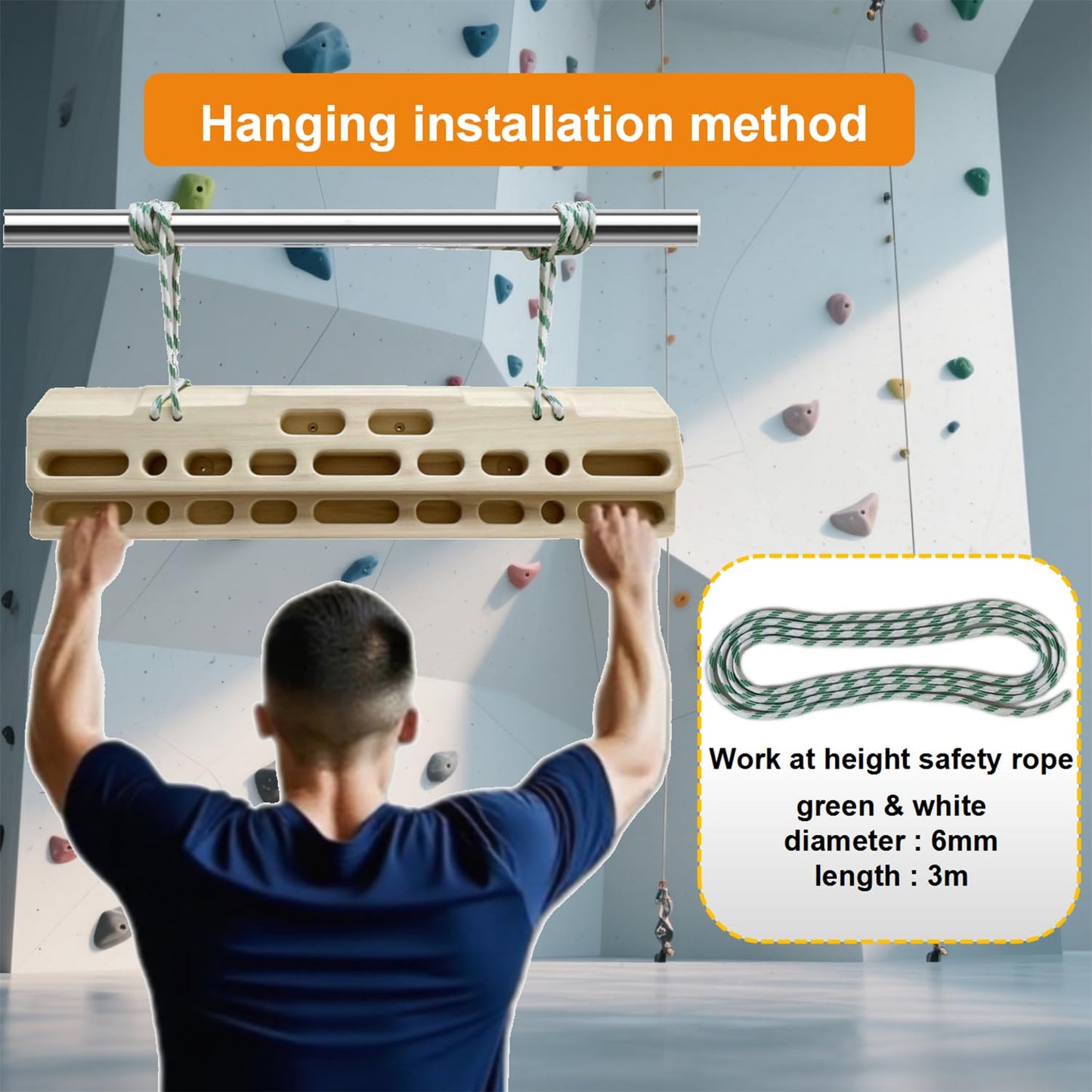 Climbing Hangboard Rock Climbing Training as Climbing Fingerboard with Jugs, Slopes and Edges, Pockets as Door Mounted Training Station Rock Climbing Pull Up Bar (A-Zy-003)