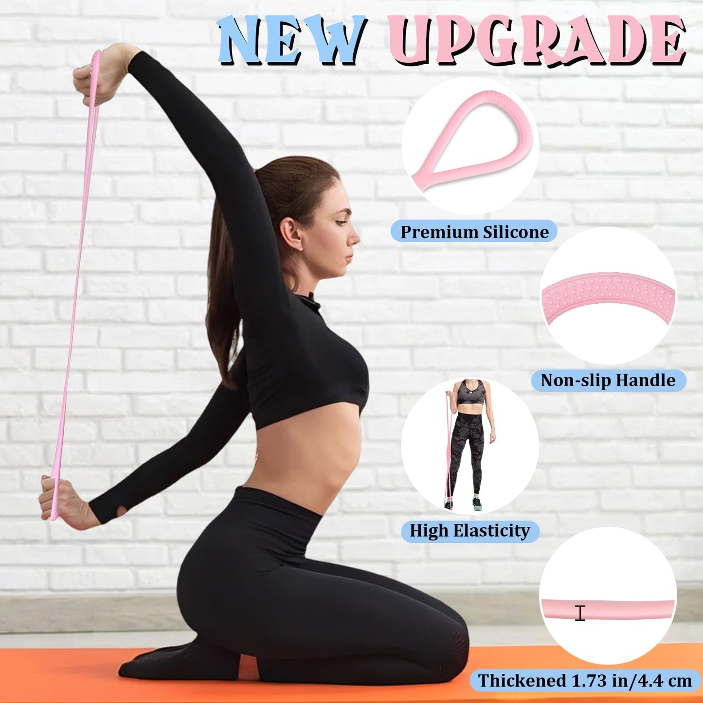 Plman 3PCS Figure 8 Resistance Bands for Women Men, Figure 8 Fitness Resistance Band, Resistance Bands with Handles, Exercise Equipment for Yoga, Pilates, Physical Therapy (15 lbs, 25 lbs, 35 lbs)