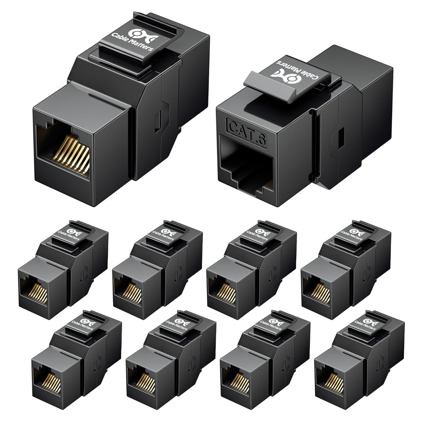 10-Pack 10Gbps Cat6 RJ45 Cable Matters [UL Listed] Keystone Coupler, Keystone Jack Coupler/Ethernet Female to Female