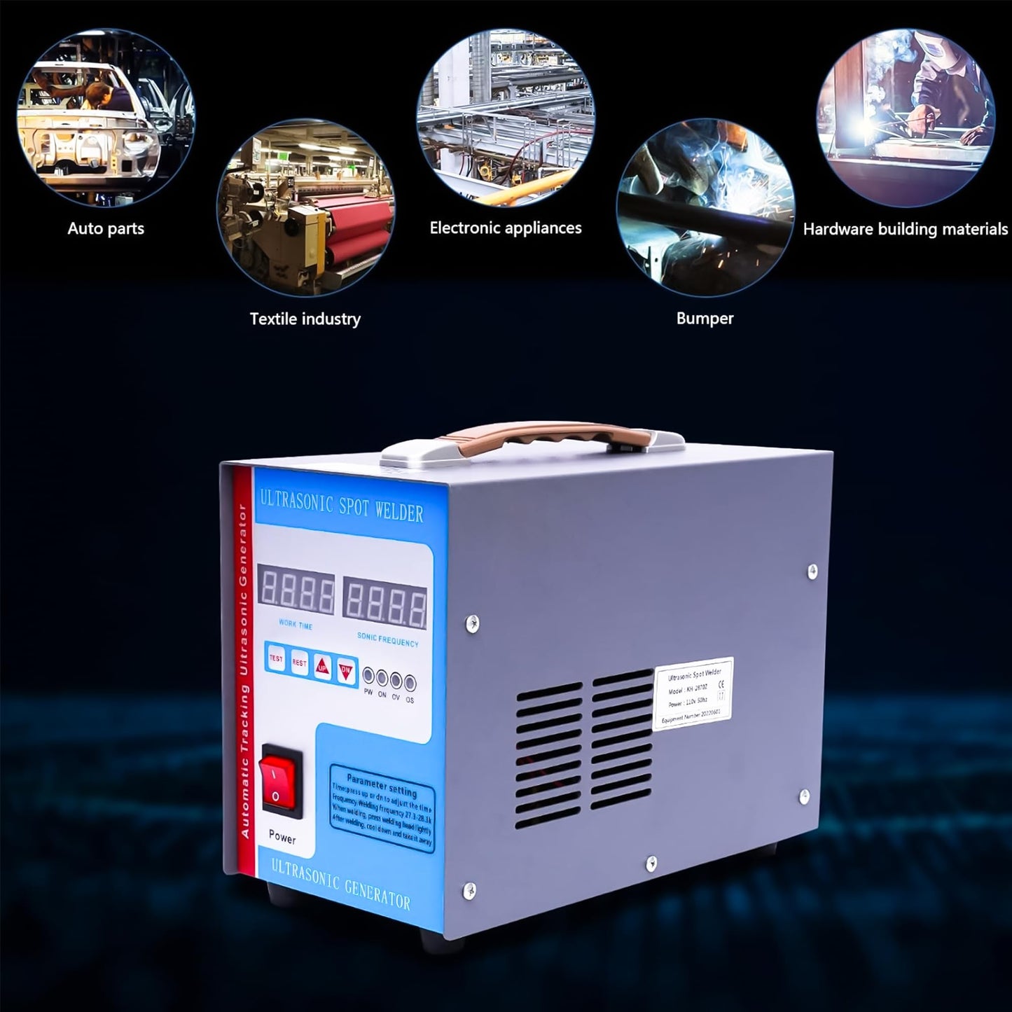 Welding Machine 28KHz Handheld Ultrasonic Spot Welder Plastic Welding Machine Portable Spot Welding Machine for ABS/PP/PE