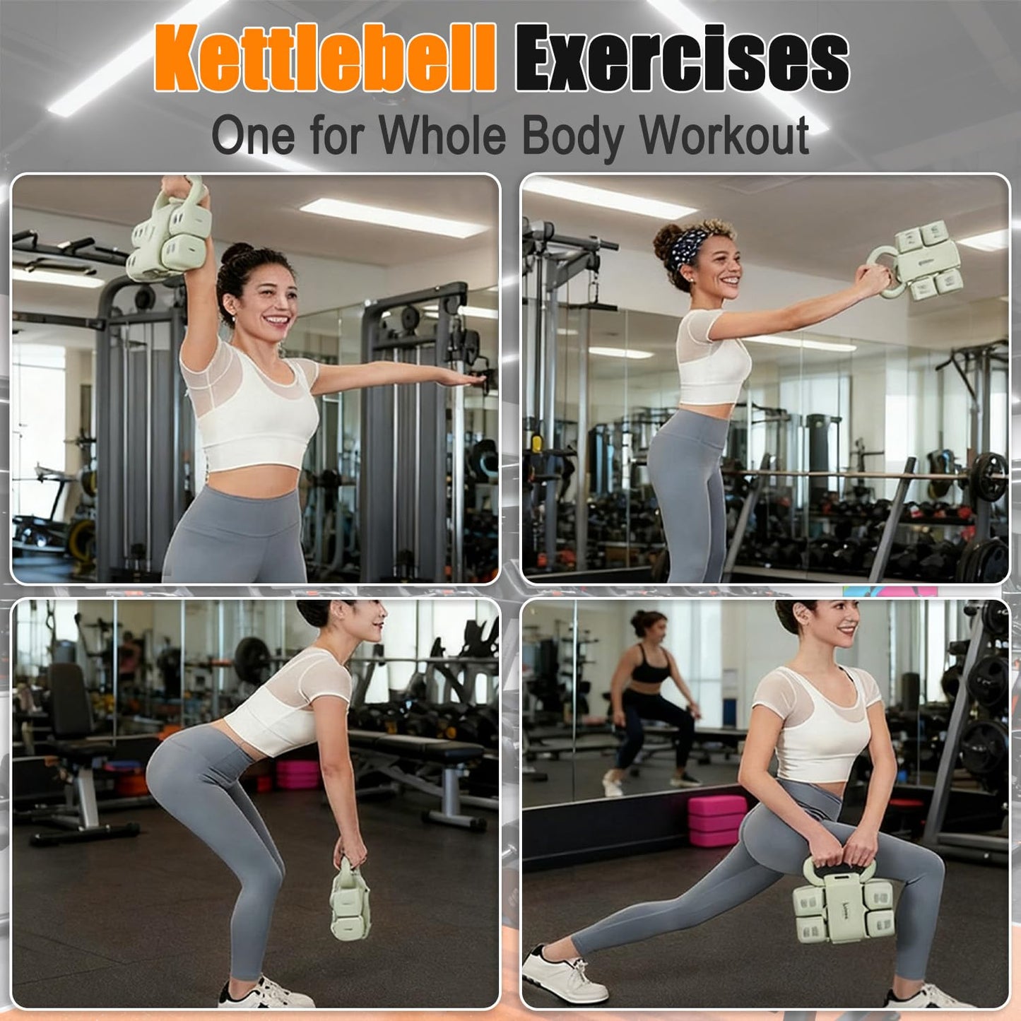 Adjustable Dumbbell Set, 4-in-1 Hand Weights Free Weights Set for Women, Fast Changing Dumbbells 2lb/3lb/4lb/5lb for Home Workout and Outdoor Fitness
