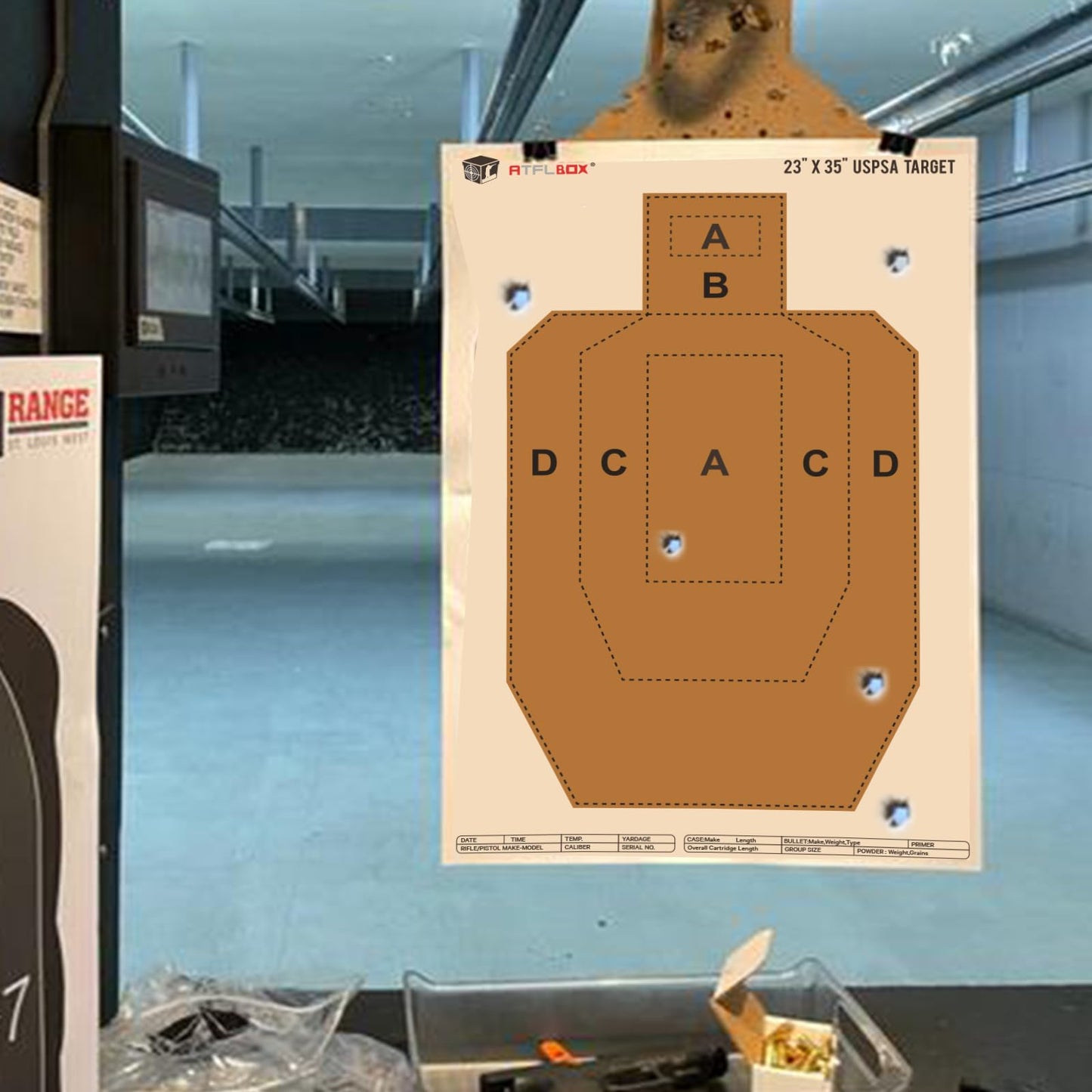 ATFLBOX 23" x 35" IPSC/USPSA Practice Paper Shooting Targets, Competition Torso Target, Paper Silhouette Shooting Target, Suitable for Pistol, Rifle, Handgun, shotgun shooting range training (10 PACK)