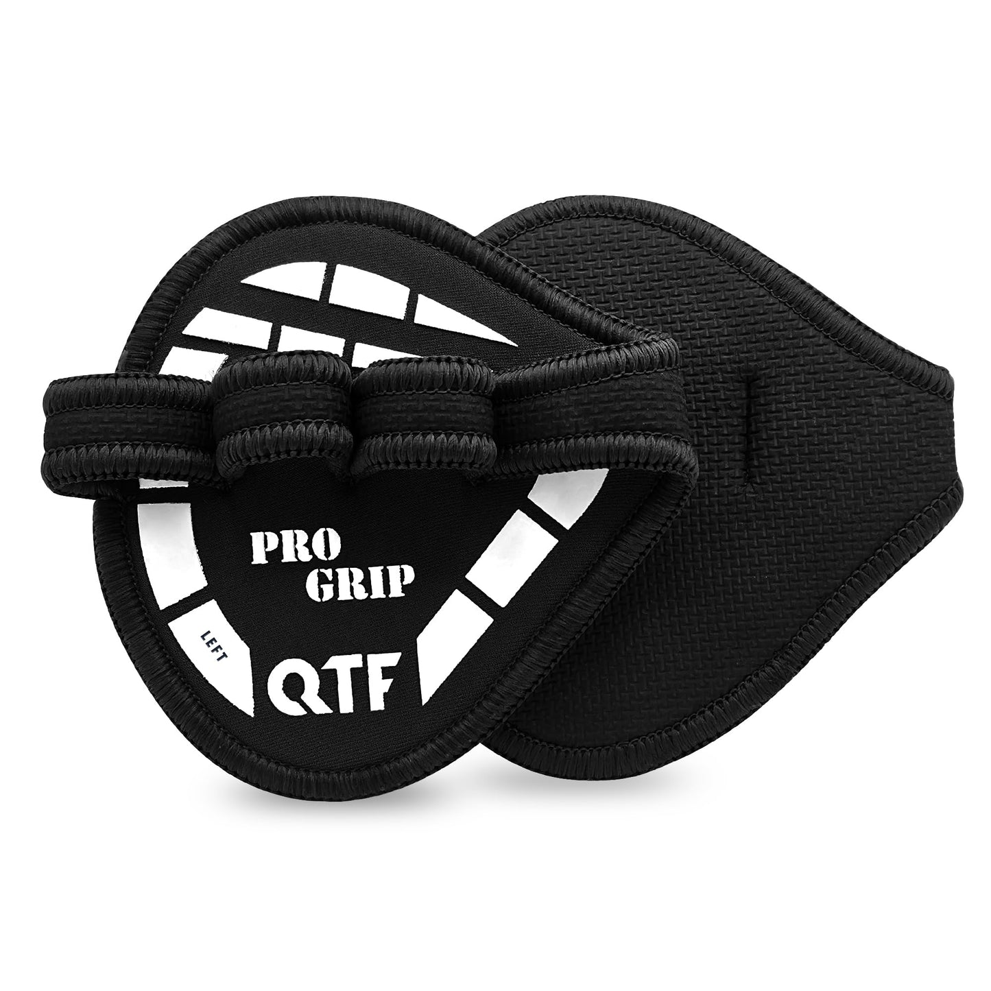 QTF Gym Grips Pads - Neoprene Gloves Gym Palm Protector Weight Lifting Grips Replacement of Workout Gloves Men and Women - Lifting Grips Pads for Weightlifting, Calisthenics & Pull Ups (Black)