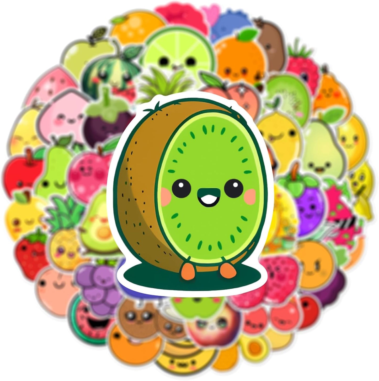 Booppyy Pack 50pcs, Fruit Stickers Cute Fruit Sticker for Kids, Cartoon Stickers for Water Bottle Scrapbooking