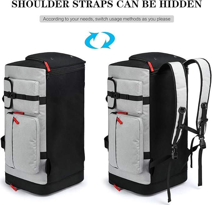 Lyweem Large Duffle Bag Backpack for Travel, 70L Heavy Duty Gym Duffel Bag with Shoes Compartment for Men & Women, Weekender Overnight Sports Backpack for Traveling