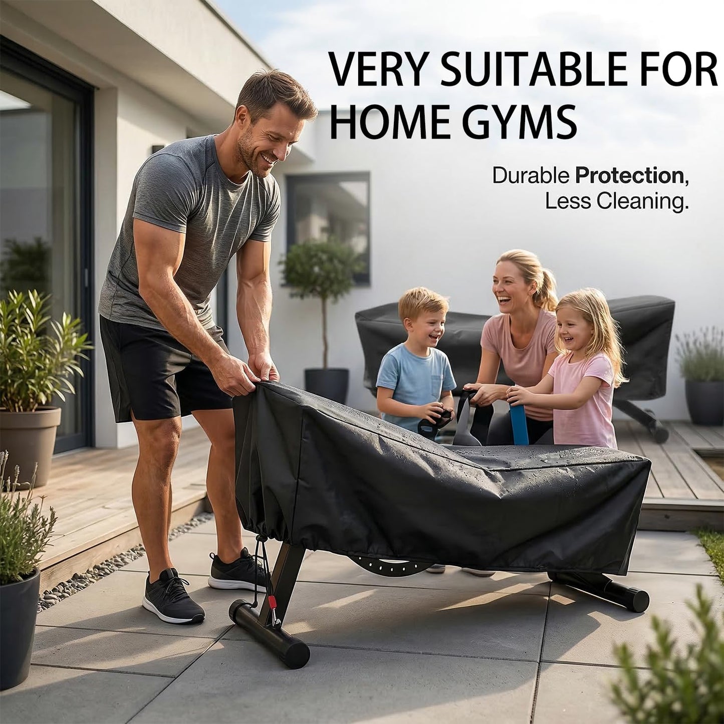 Weight Bench Cover 50" – Waterproof 190T Silver-Coated Polyester Taffeta Workout Bench Cover with Drawstring, Exercise Equipment Protective Cover for Indoor Outdoor Use