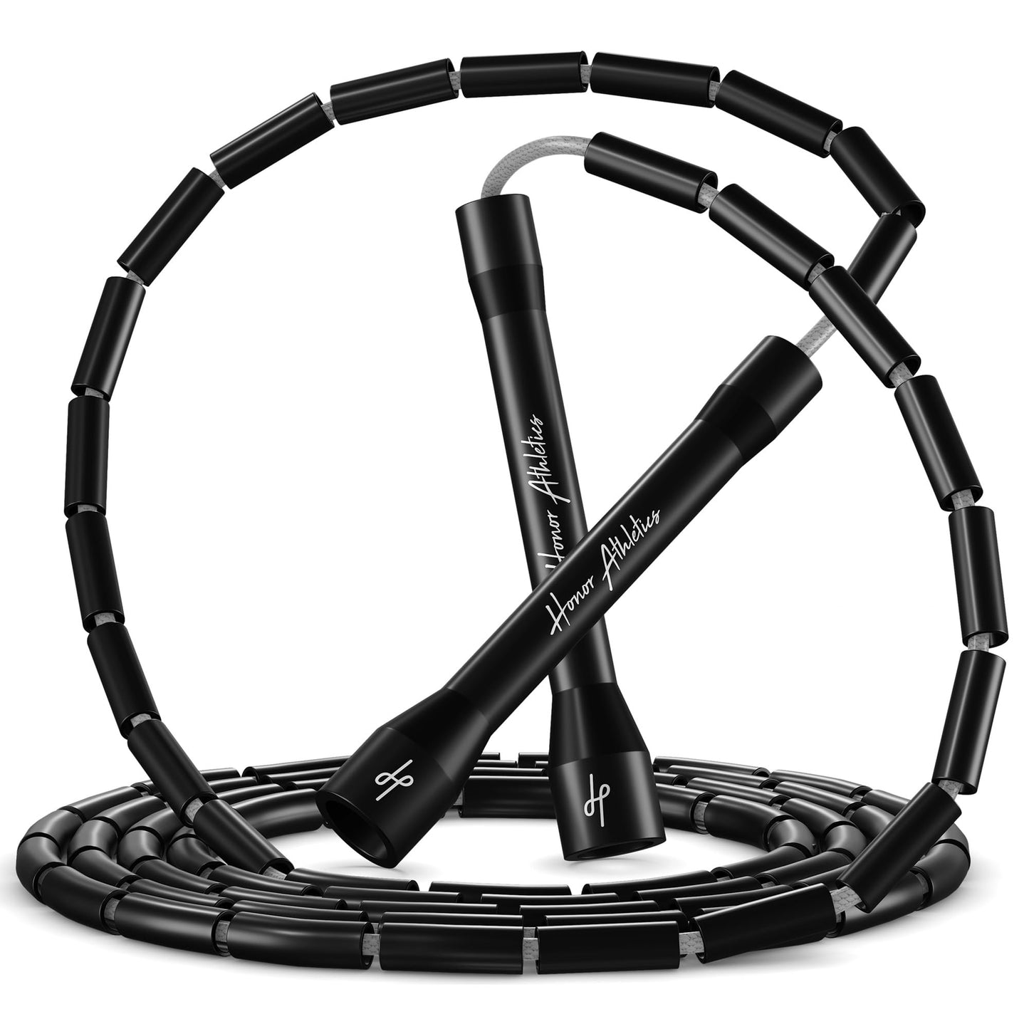 Honor Athletics 2.0 Beaded Jump Rope - Adjustable with Unbreakable Handles & Shatterproof Beads for Enhanced Fitness Training, Black Wave