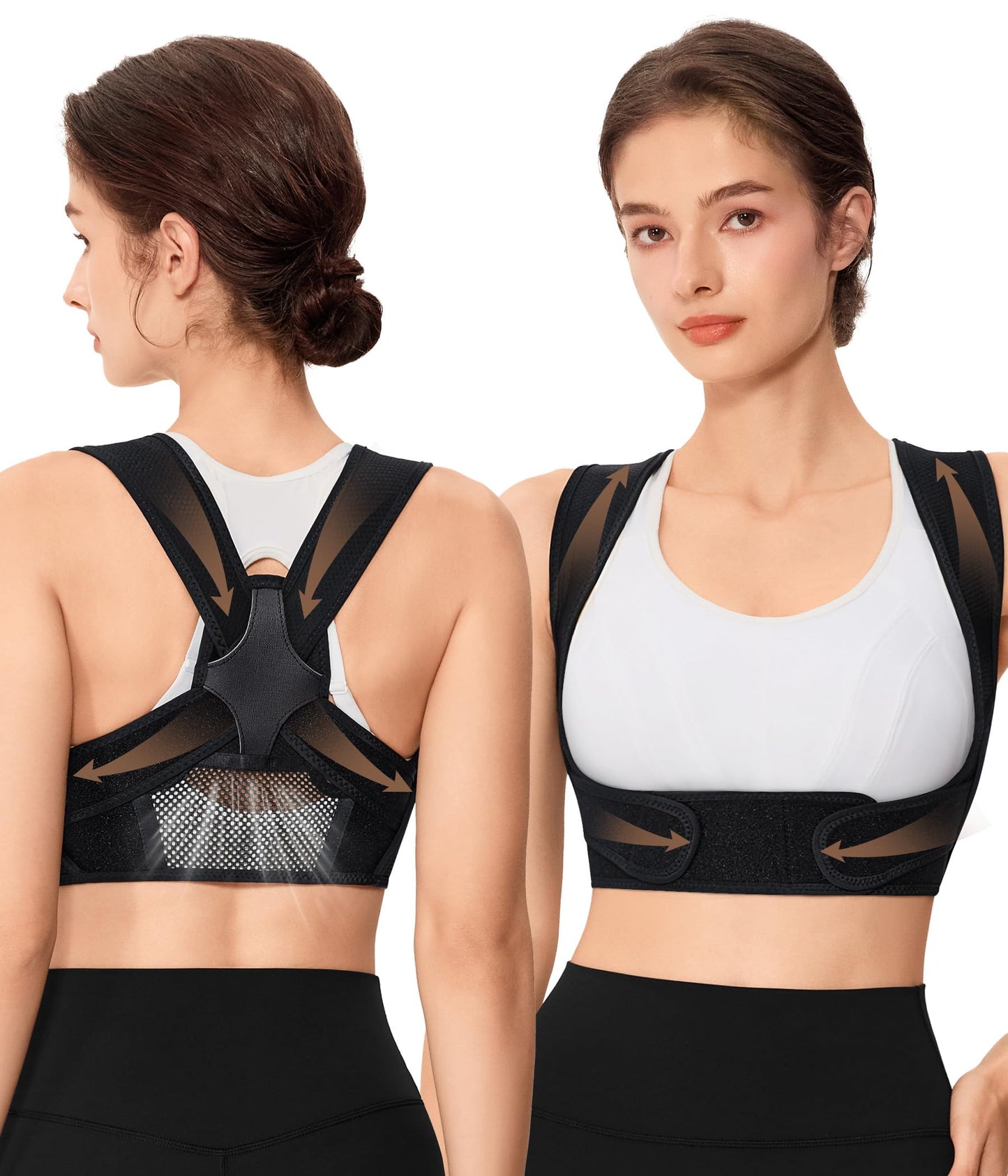 URSEXYLY Posture Corrector for Women Breathable Back Brace For Posture Adjustable Back Straightener Support for Neck Shoulder Clavicle and Upper Back Pain Relief(2XL/3XL,Black)