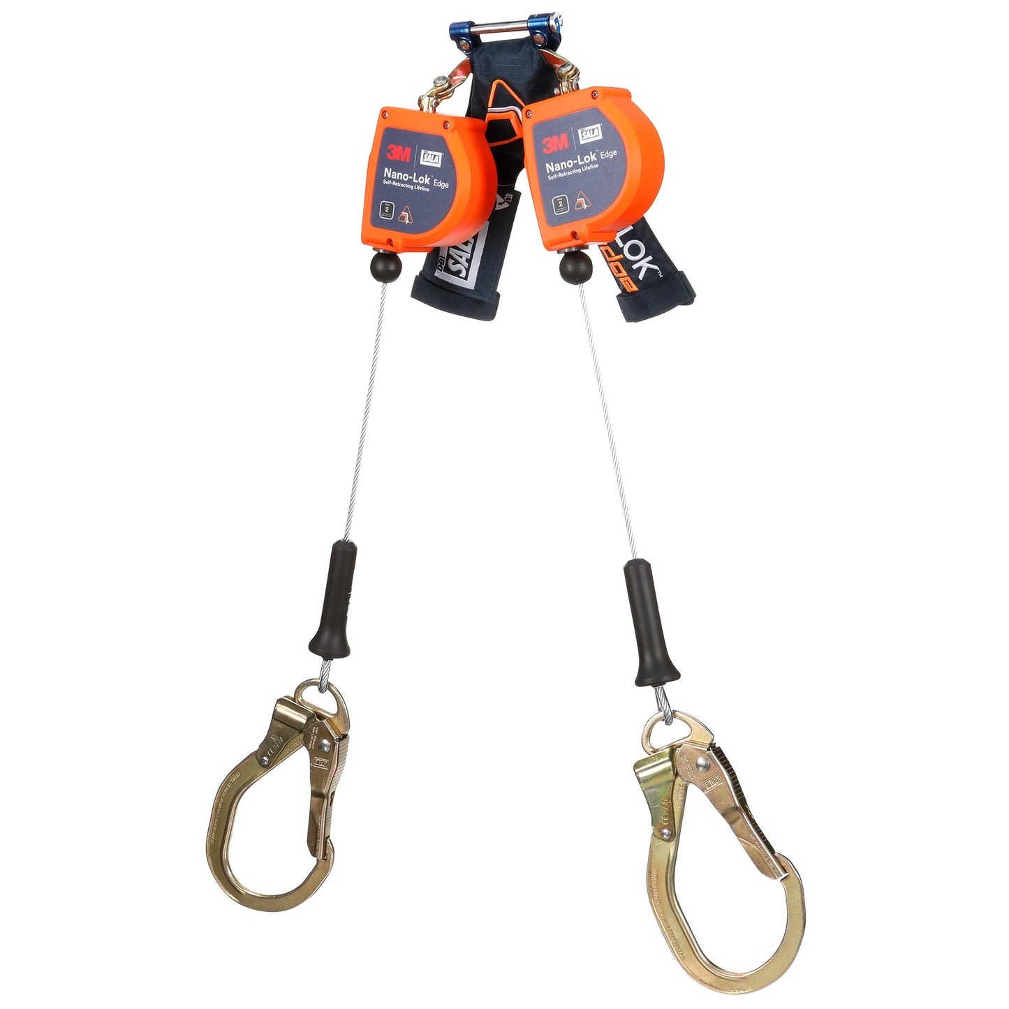 3M DBI-SALA Nano-Lok Edge Twin-Leg Personal Self-Retracting Lifeline 3500276, Cable, Steel Rebar Lock Hook, 8 ft. Class 2, ANSI