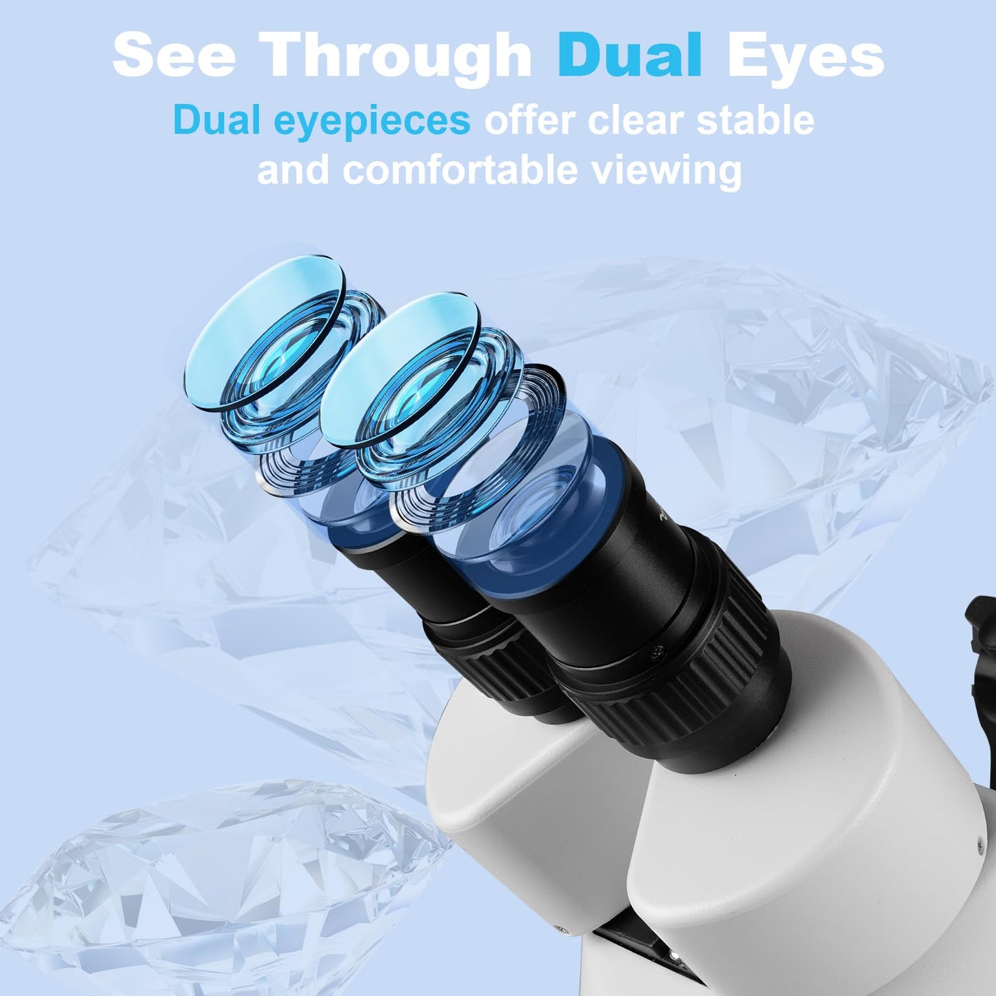 ZQ-1 Jewelry Microscope with 3in Ball Vise (White)