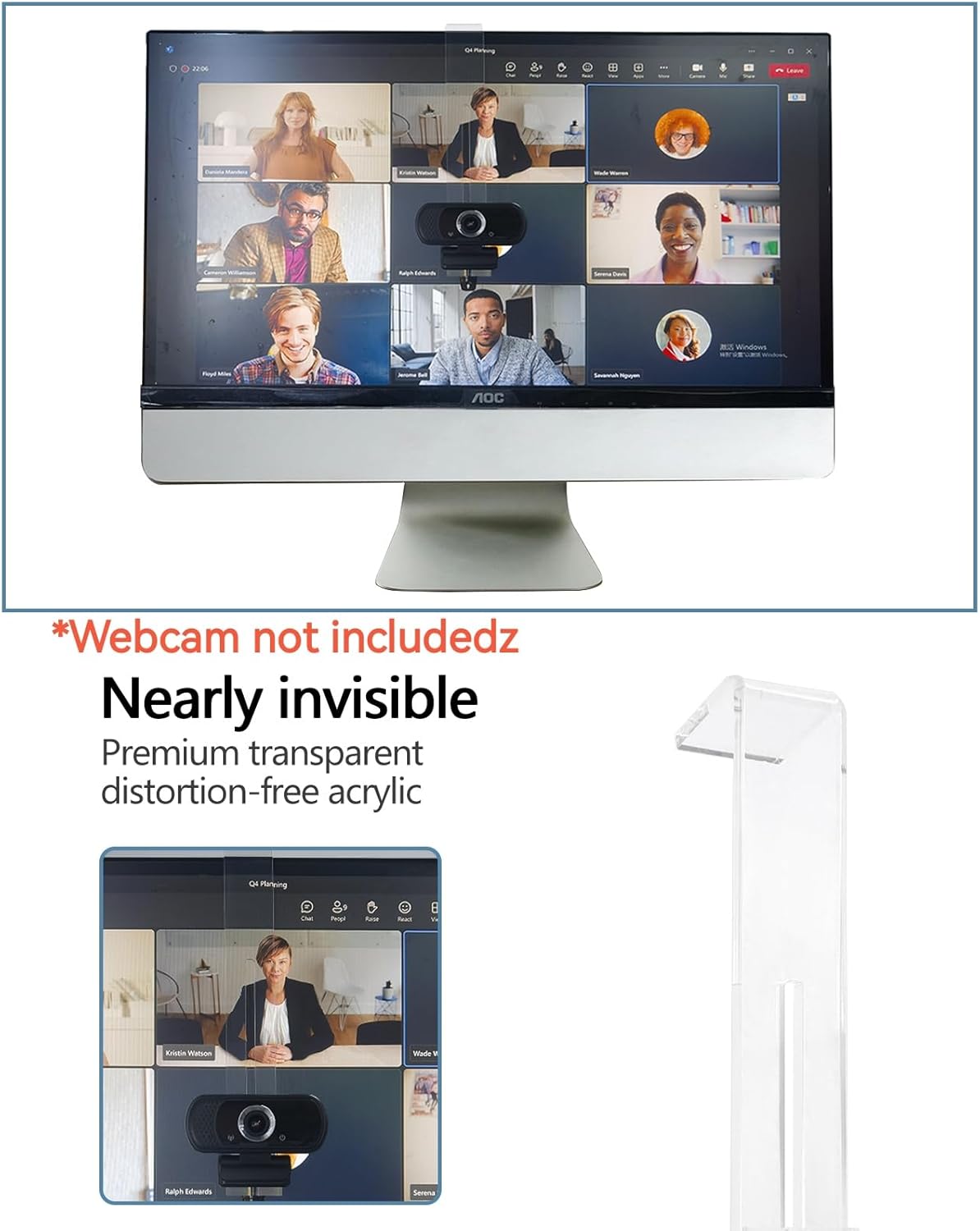 Svcouok 1/4" 3CM 13-35 inches (0.2-0.98 inches Webcam Mount for Monitor, Screw - Universal Clip-On Holder for Logitech