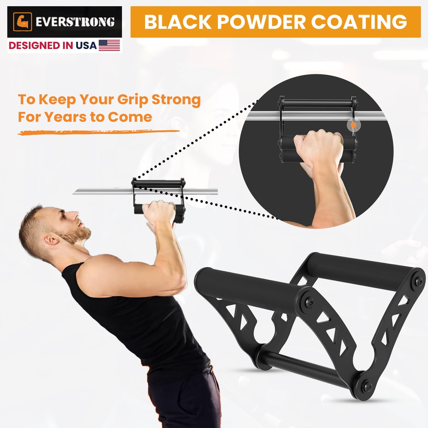 T Bar Row Attachment with V Bar Attachment Landmine Handle - 360 Swivel Landmine for Barbell Grips for Full-Body Workout in Home Gym - Small Spaces - Deadlifts, Squats, and More by EVERSTRONG