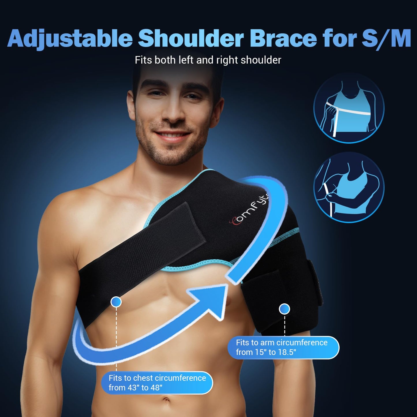 Comfytemp Shoulder Ice Pack Wrap Shoulder Brace Compression Sleeve for Shoulders Pain Relief, 2 Gel Ice Packs for Injuries Reusable, Cold Therapy for Rotator Cuff Recovery, Fathers Day Dad Gifts Men