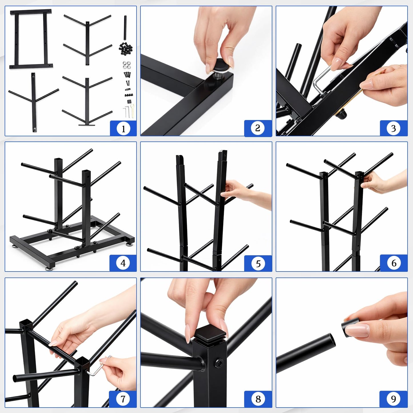 Sintuff Medicine Ball Rack Storage Metal Durable Tree Holds 10 Slam Balls up to 11 Inch Diameter Vertical Gym Organizer Stand Holder for Organized Gym Fitness Studio Commercial Equipment Storage Black