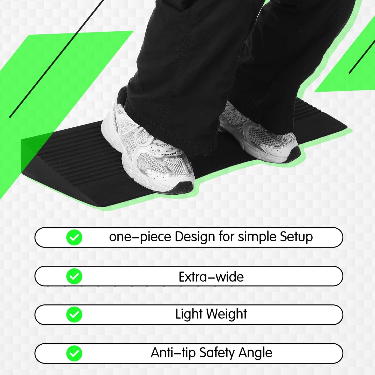 Pangda Squat Wedge Block Slant Board Incline Board 25.4 x 9.3 x 2.6 Inch Deadlift Platform Squat Stand Heel Wedge for Exercise Equipment for Weightlifting Stretching Training Fitness Exercise