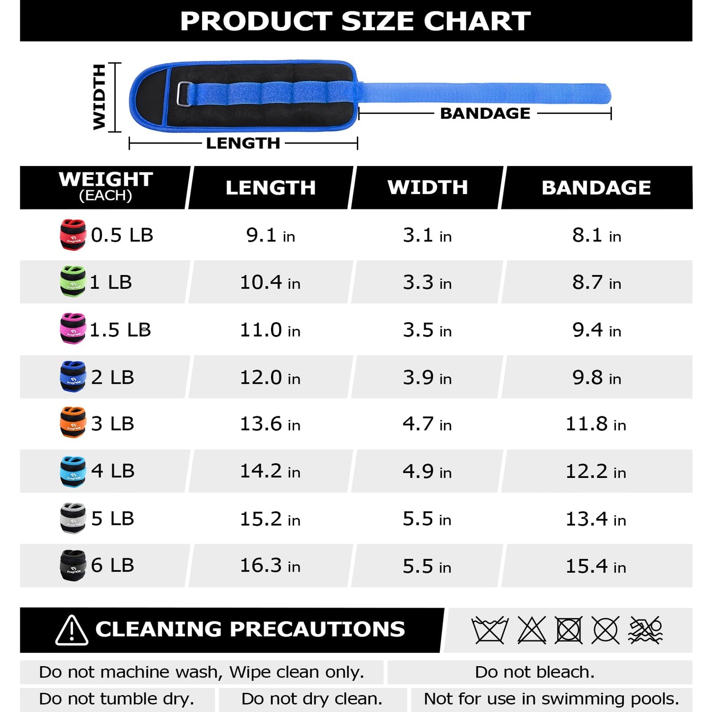 Ankle Weights for Women, Men and Kids - 2 LBS x 2 Strength Training Wrist/Leg/Arm Weight with Adjustable Strap for Jogging, Gymnastics, Aerobics, Physical Therapy (Blue)