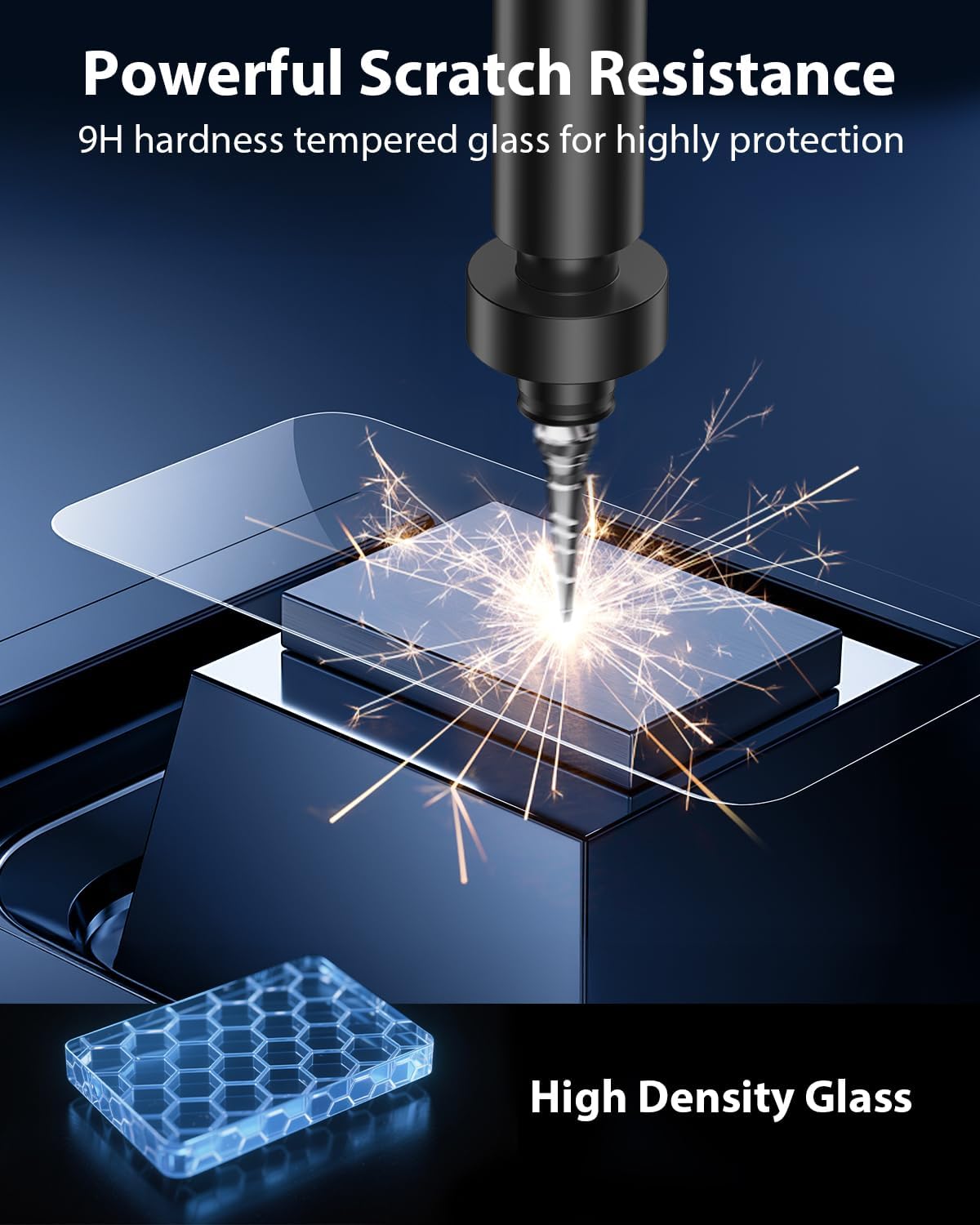 3 Pack 16/ 15 6.1", [9H+ Mkeke Screen Protector for iPhone iPhone Tempered Glass] [Easy Installation