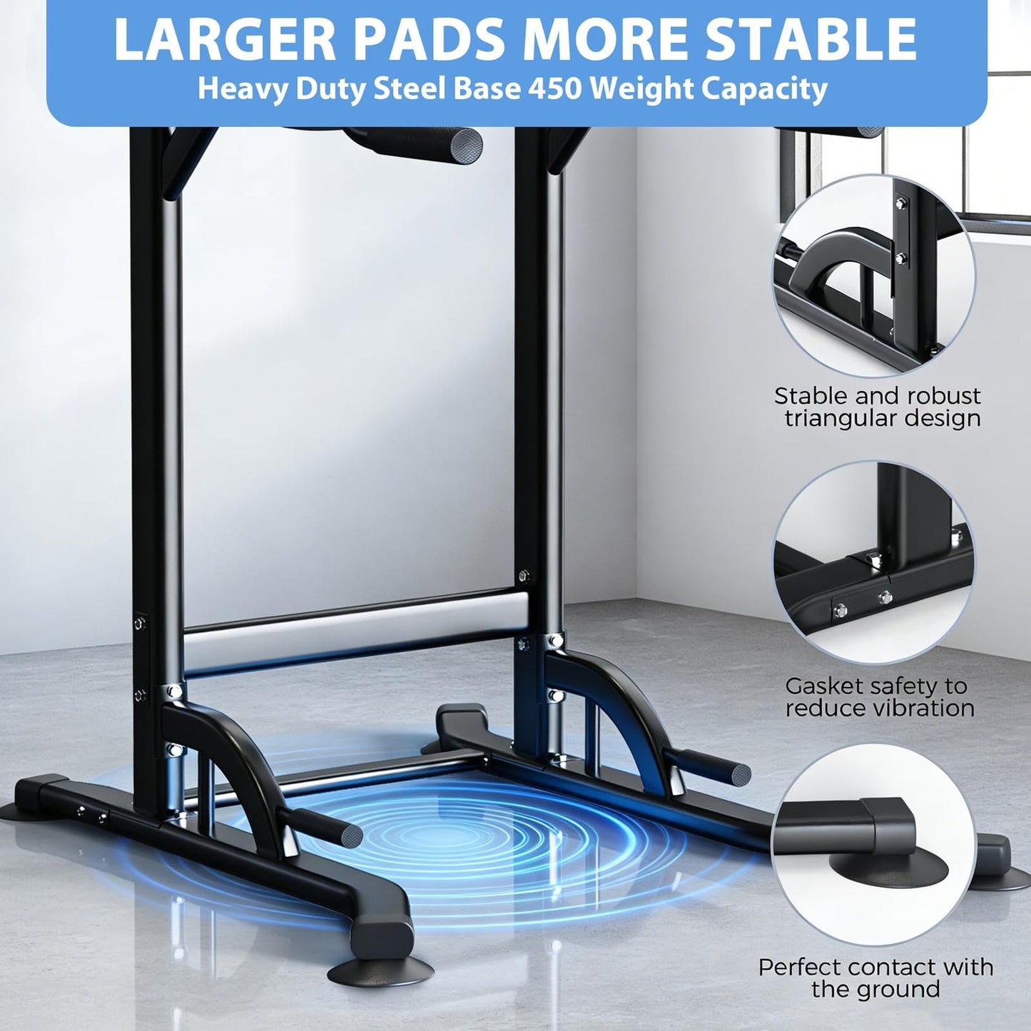 ZENOVA Pull Up Bar, Multi-Function Power Tower Dip Bar Stand Station, Strength Training Workout Fitness Equipment Home Gym Machine