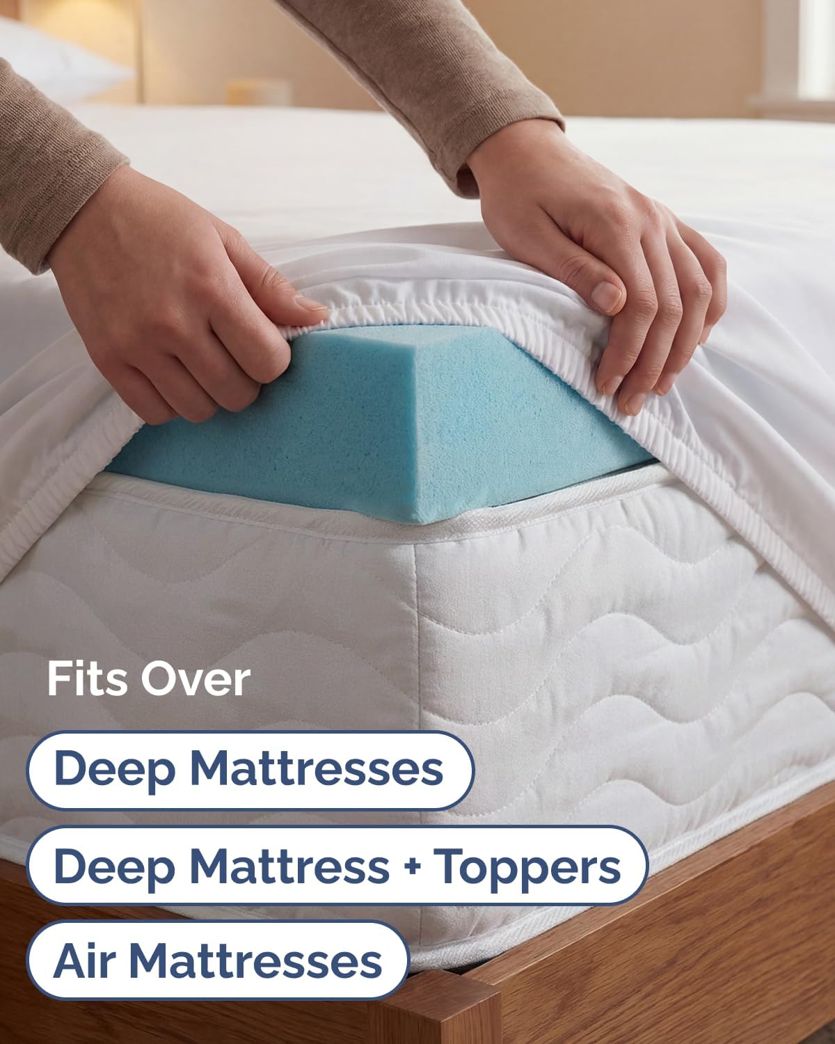 Skiennix Extra Deep Twin XL Sheet Set - 4-Piece Breathable Cooling Bedding - Soft, Wrinkle-Free White