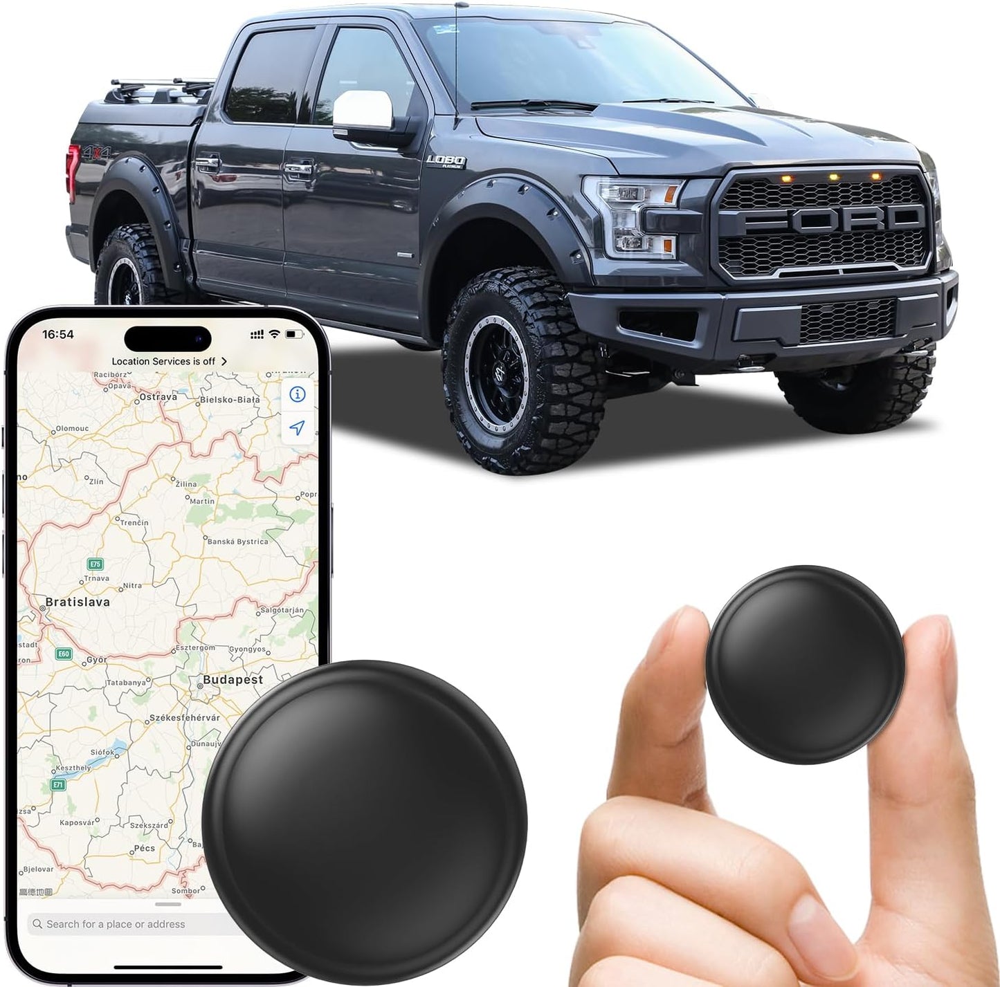 VVyL GPS Tracker Device for Car and Vehicles: Mini Hidden Magnetic no Subscription Trackers for Tracking Kids Elderly