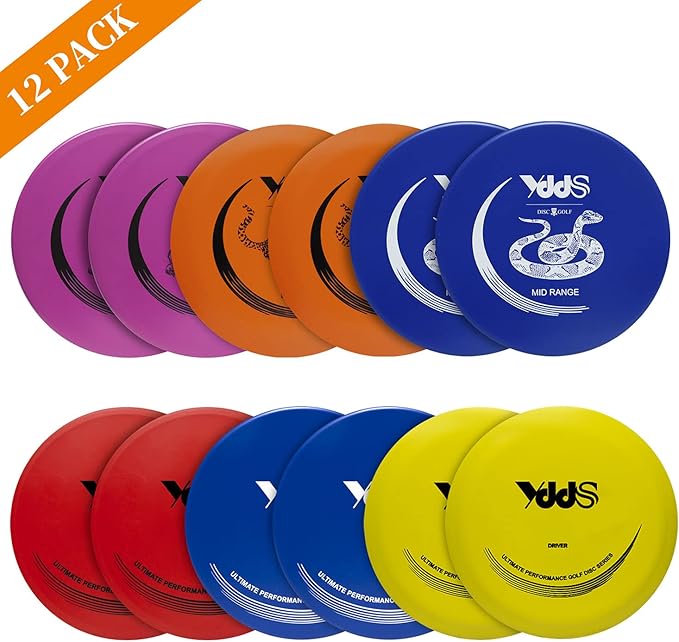 Disc Golf Set with Bag - 12 PCS Flying Disc Golf Discs for Beginner with Putter, Midrange, Driver | Portable Disc Golf Backpack Holds 28+ Discs Free Stand Bag Design for Convenient Use