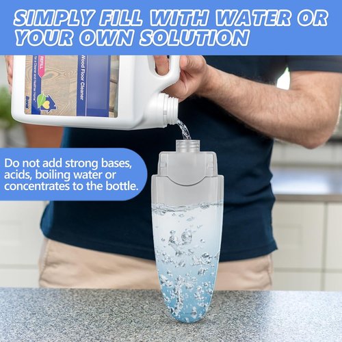 HOMTOYOU Microfiber Flat Mop - Spray Mop with 4 Washable Pads for Multi-Surface Cleaning | 400+ML Refillable Bottle