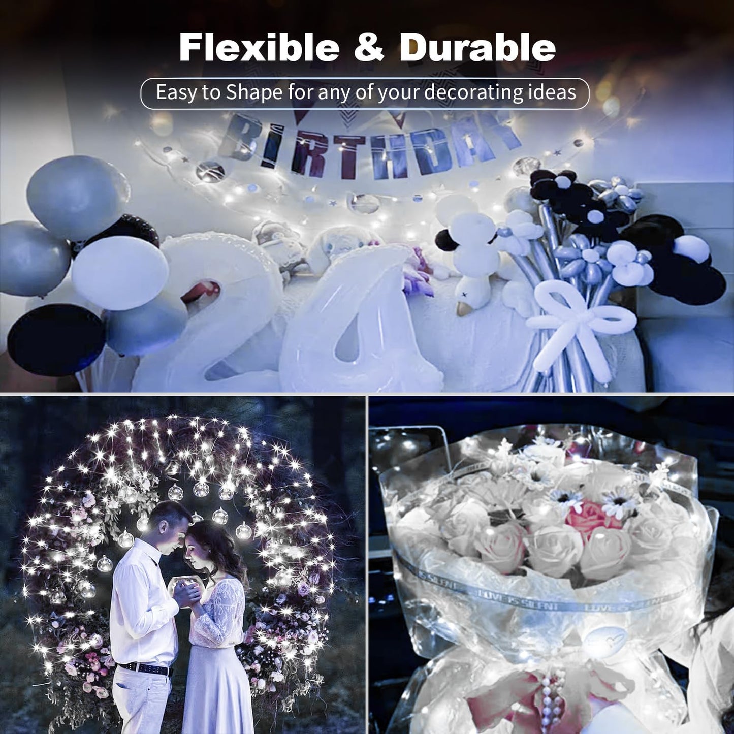 Skiennix 20 Pack LED Fairy Lights - Battery Operated Mini Twinkle String Lights | 7FT Waterproof for Christmas Decor