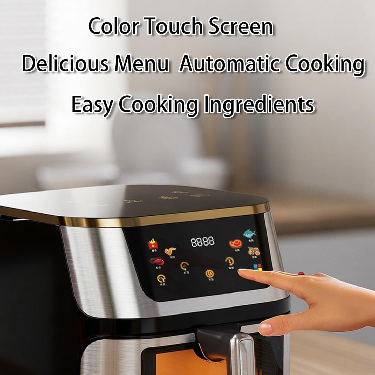 XHINBWYEK 10L Air Fryer, Beelicious 8-In-One 10QT Air Fryers, with Viewing Window, Shake Reminder, 450°F Digital Airfryer with Flavor-Lock Tech, Dishwasher-Safe & Nonstick, Fit for 1-5 People 110V