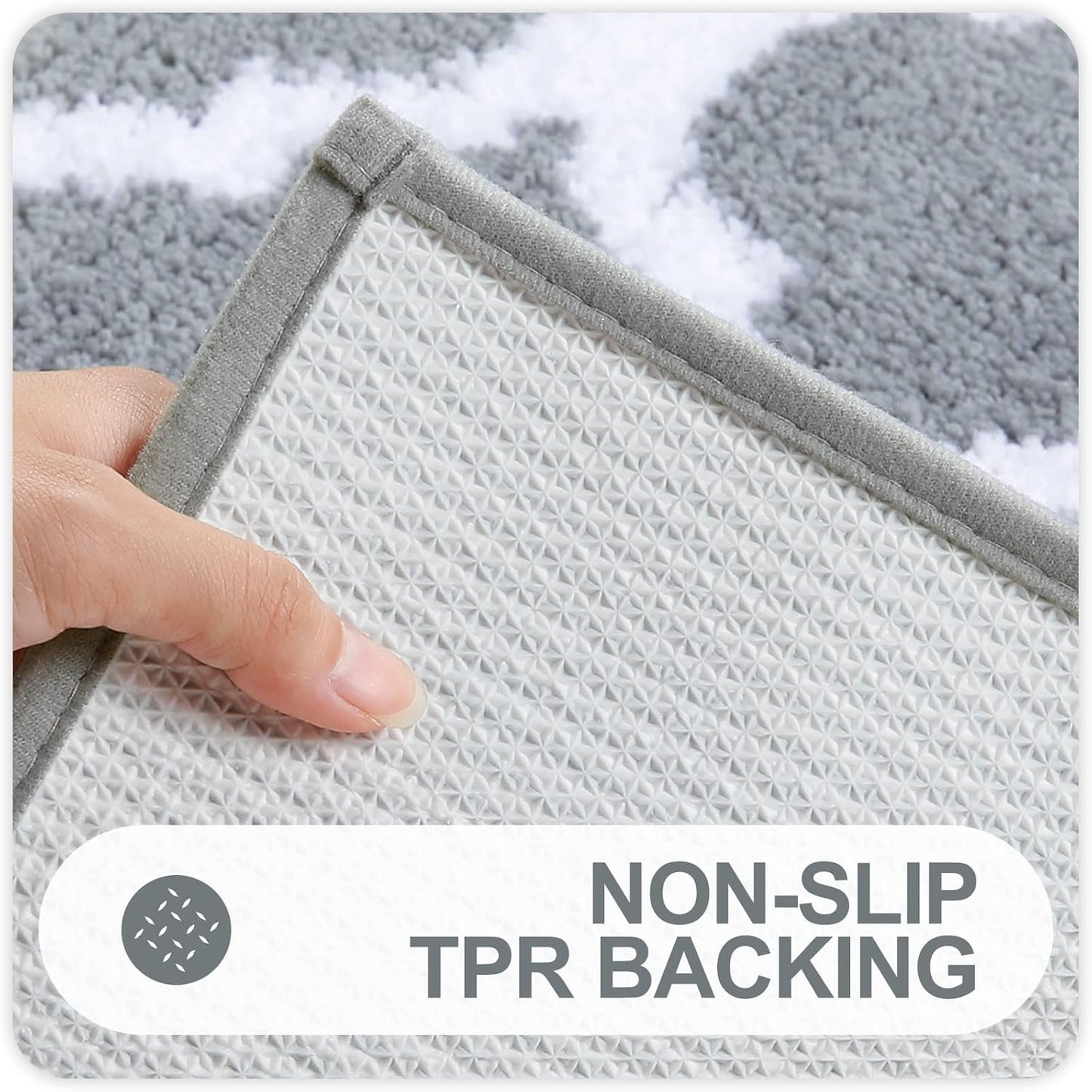 OLANLY Bathroom Rugs - Soft, Absorbent Microfiber Non-Slip Mats | 24x16 Inches, Grey