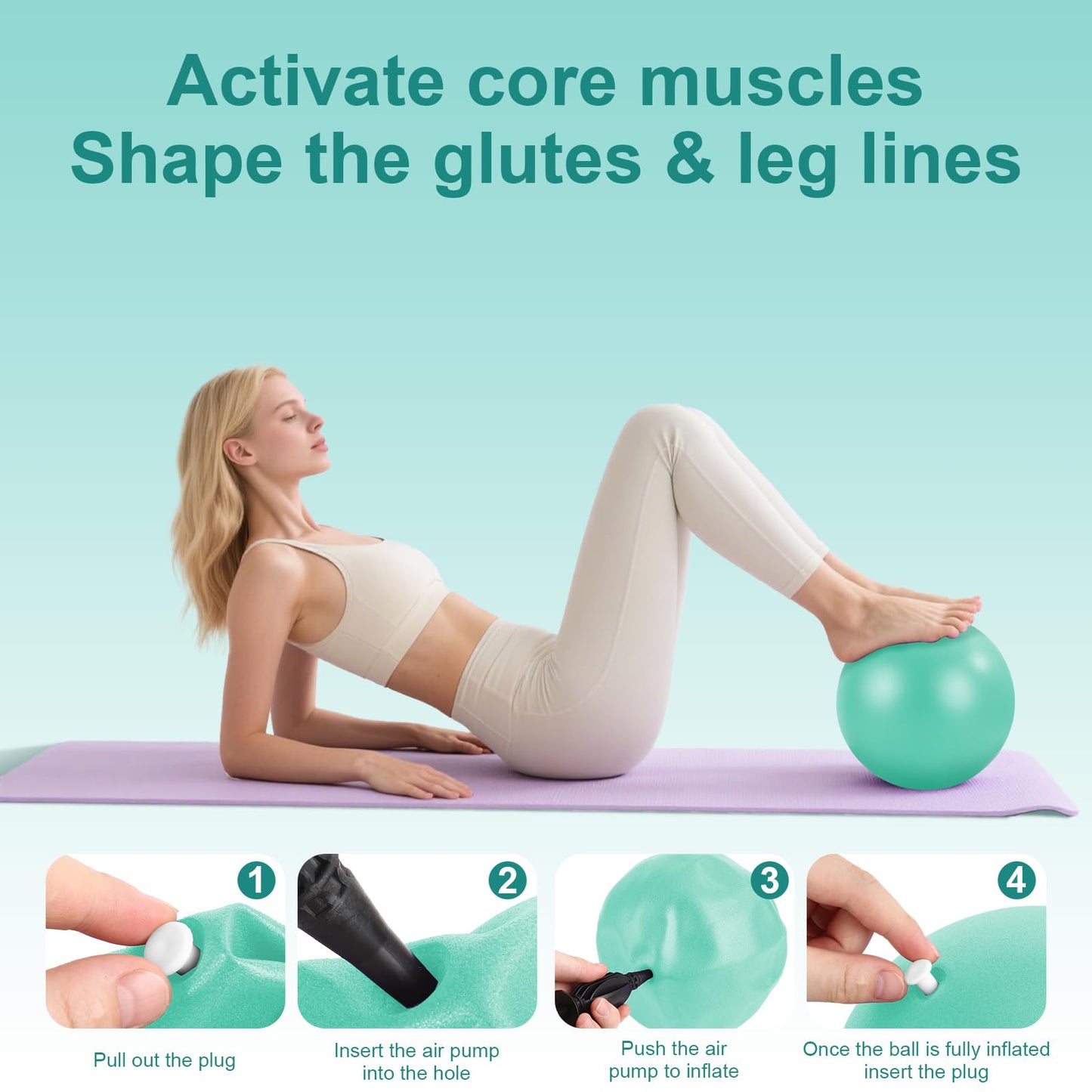 VIJLXI Pilates Kit, Home Pilates Equipment with Pilates Ring, Ball & 4 Resistance Bands, Core Strength Training for Flexibility & Muscle Toning