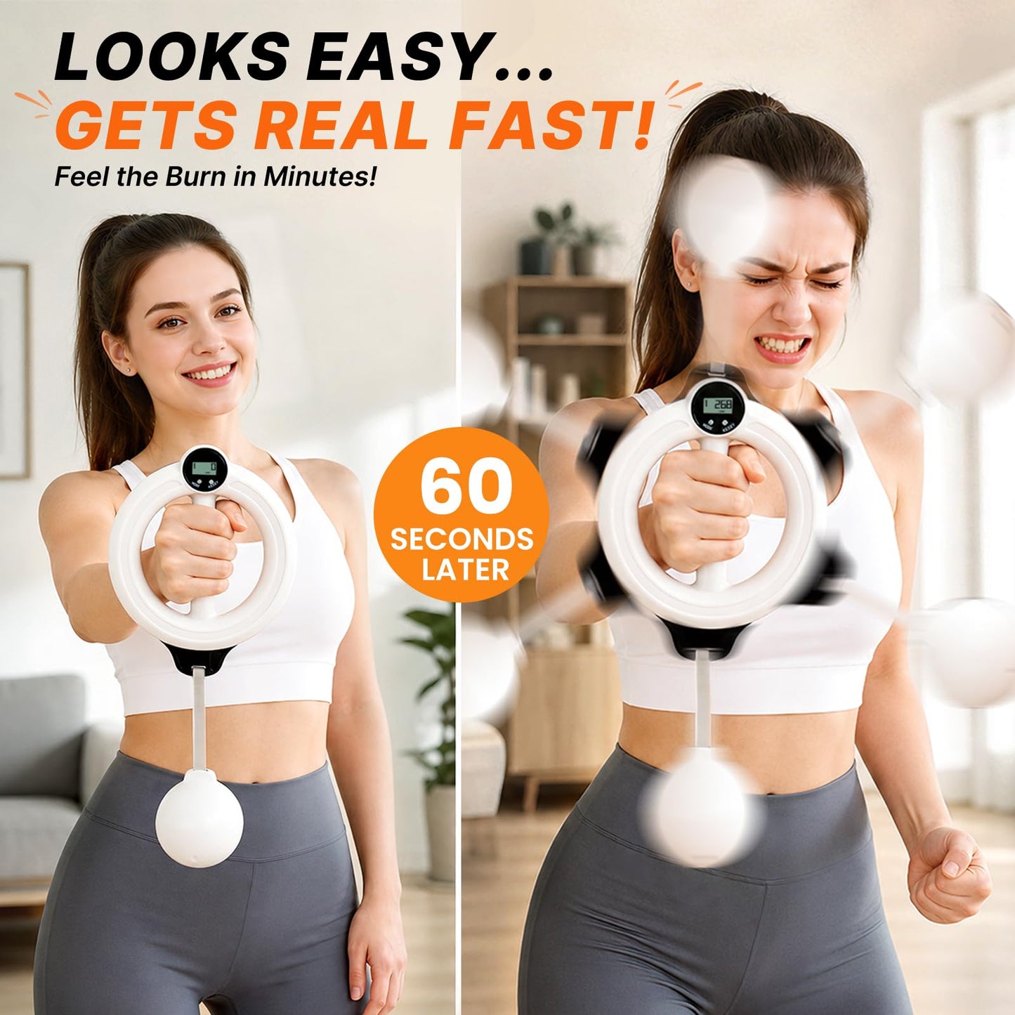 Lqyom 360° Arm Trainer for Men & Women, Hand-Crank Forearm & Shoulder Workout Equipment, Wrist & Chest Exercise Tool, Infinity Hoop for Arms, Upper Body Training for Home Fitness