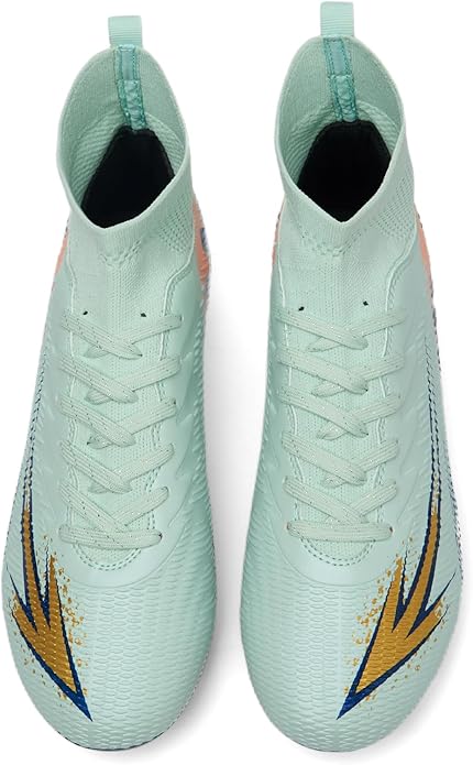 Men's High Top Soccer Shoes FG Long Spikes Adult Football Shoes Lightweight Professional Athletic Training