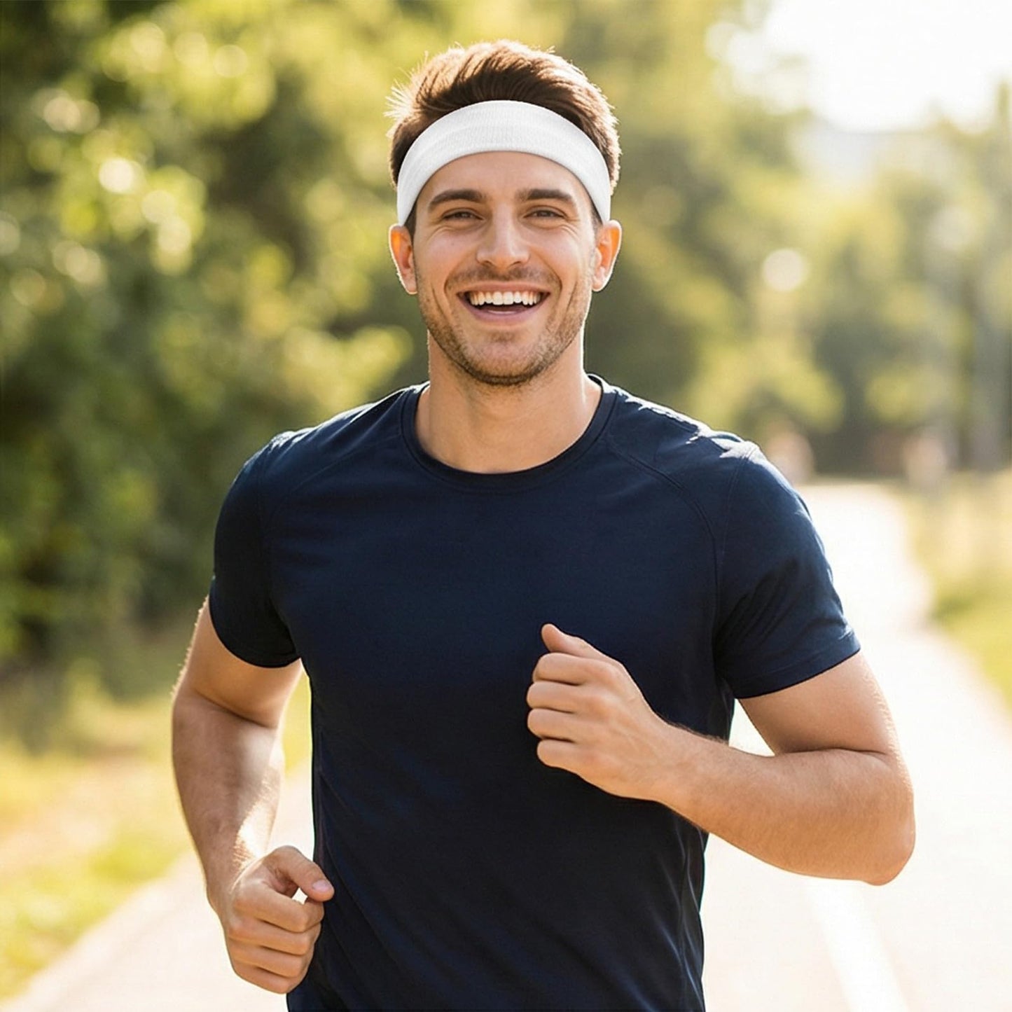 Sports Headband Quick-Dry Sweatband for Men Women Soft Moisure Wicking Headbands Breathable Athleticl Headbands Stretchy Comfortable Unisex Sweatbands for Running Cycling Gym (5 Pcs)